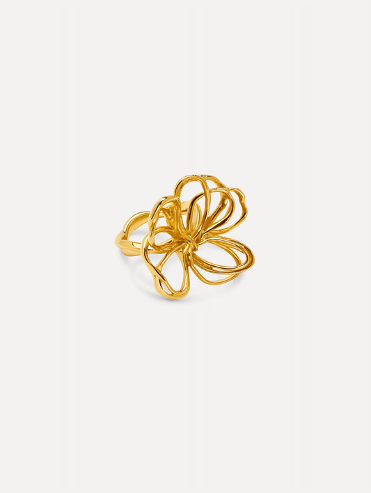 Threaded Flower Ring Gold / Oscar de la Renta