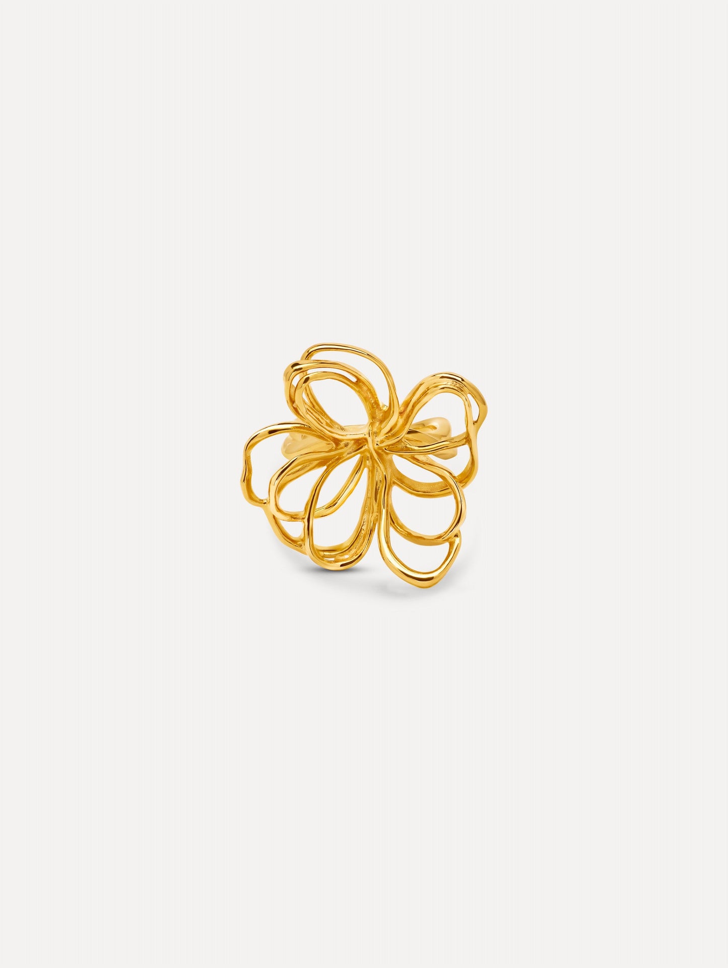 Threaded Flower Ring Gold / Oscar de la Renta