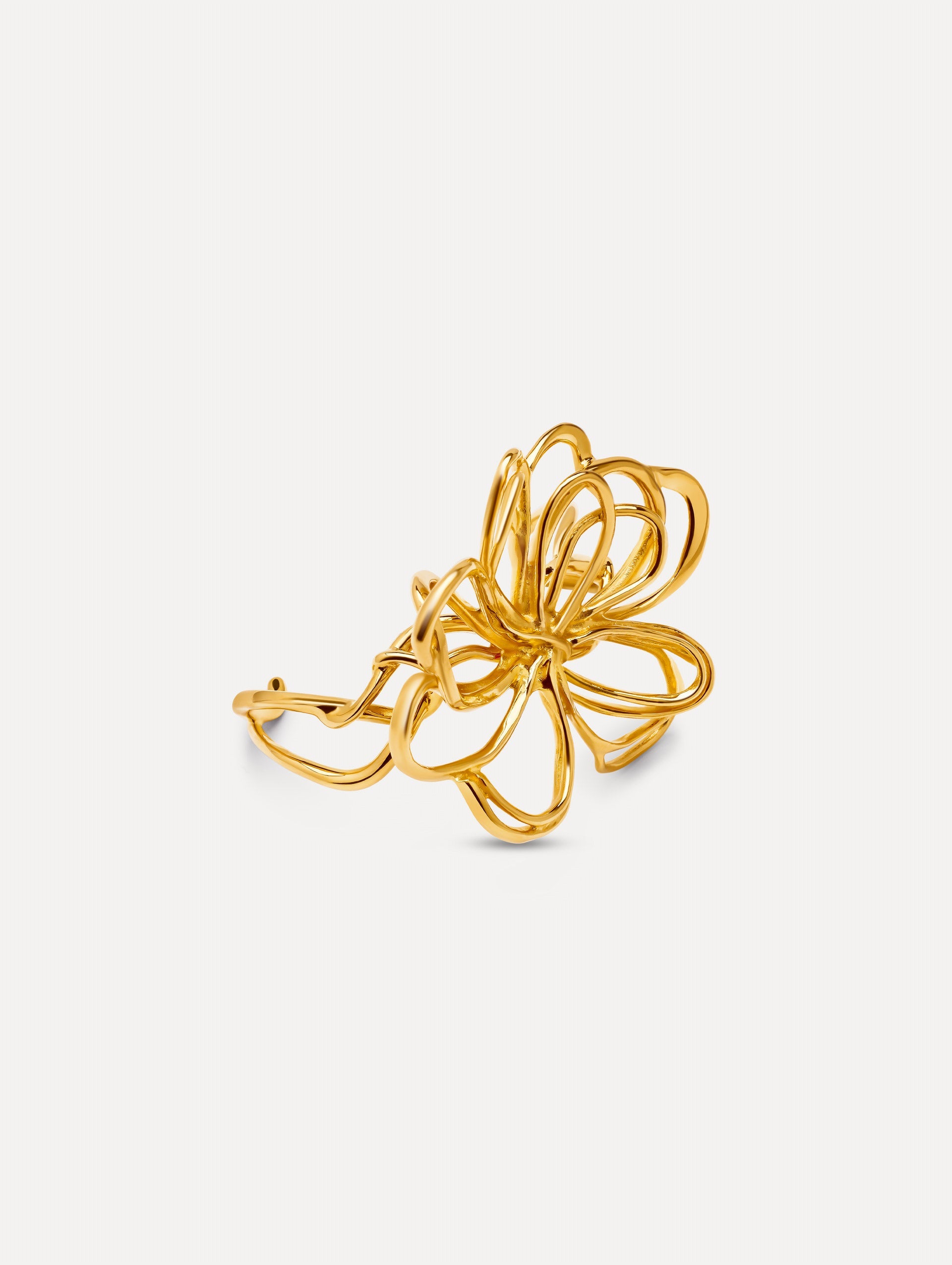 Threaded Flower Cuff Bracelet Gold / Oscar de la Renta