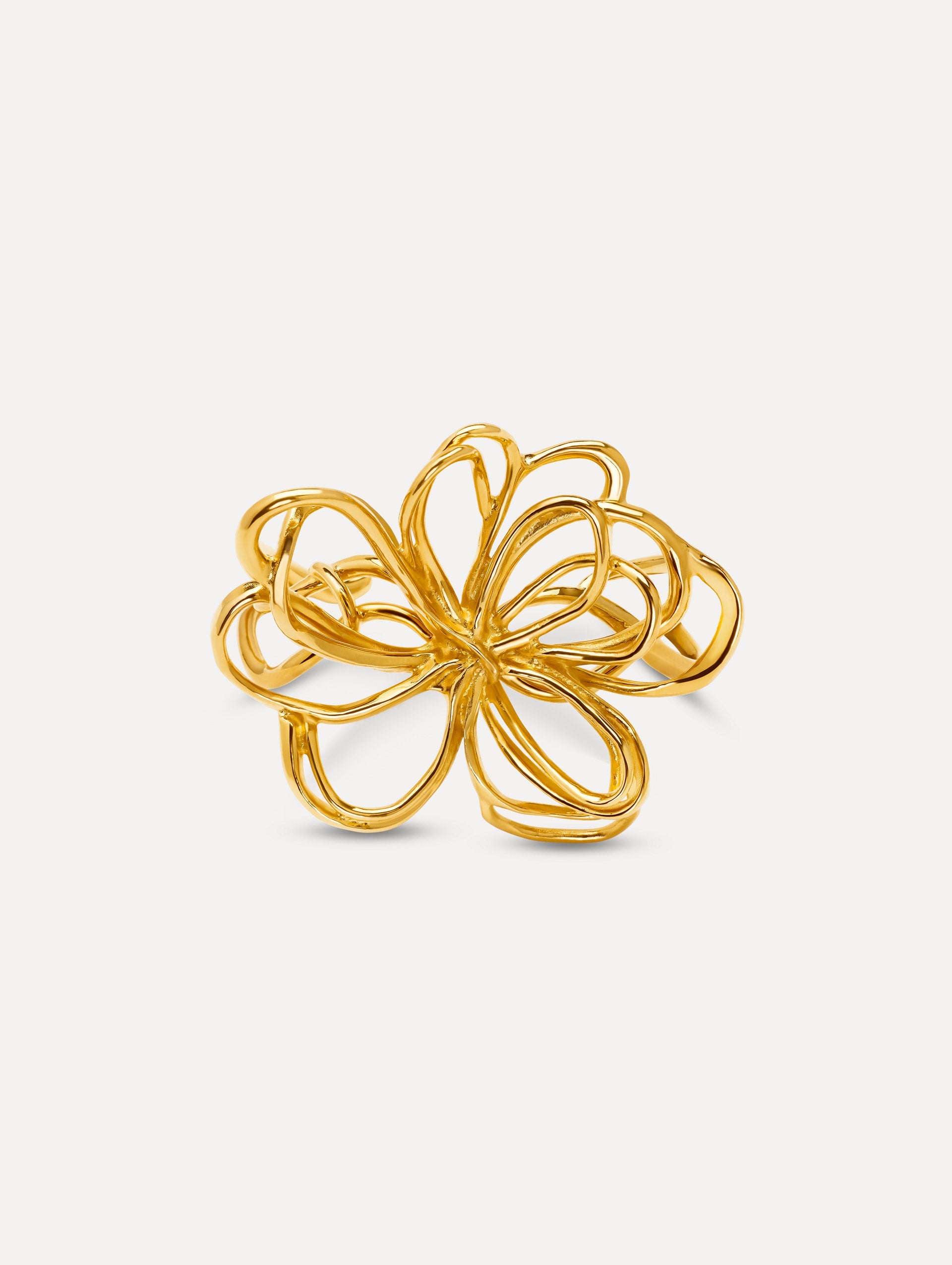 Threaded Flower Cuff Bracelet Gold / Oscar de la Renta