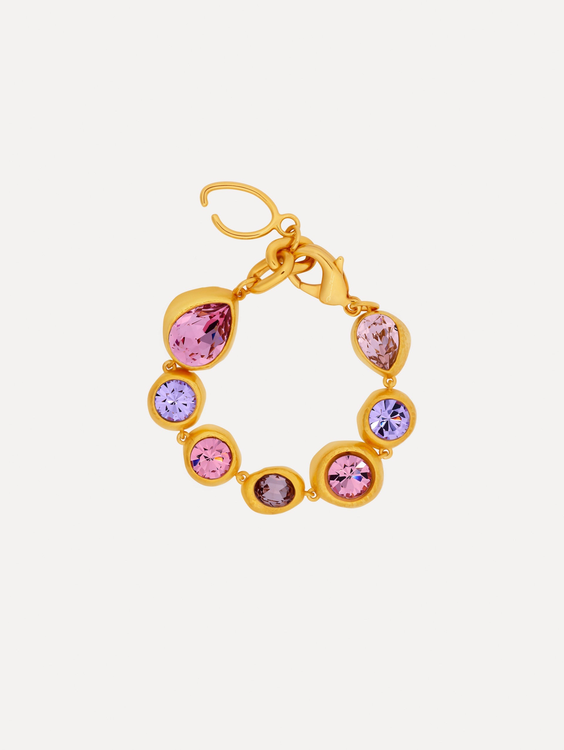 Hammered Chain-Link Bracelet Pink / Oscar de la Renta