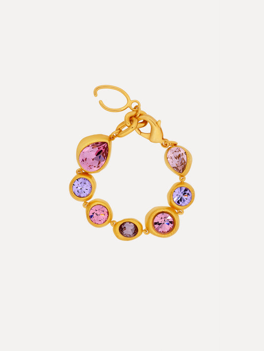 Hammered Chain-Link Bracelet Pink / Oscar de la Renta