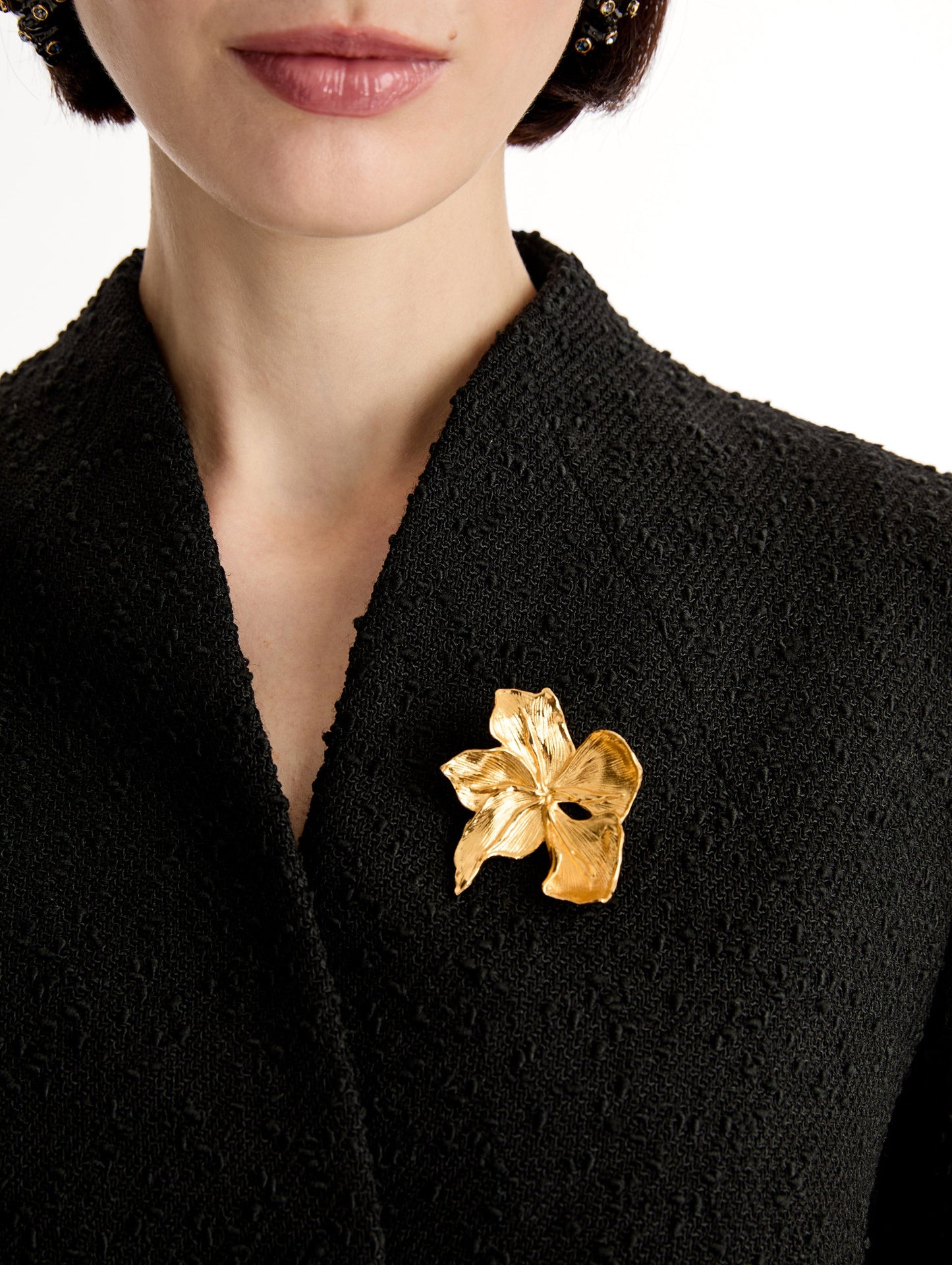 Cyclamen Brooch Gold / Oscar de la Renta