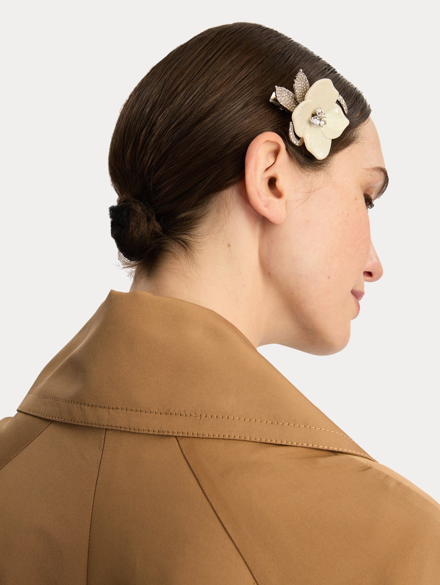 Pearl Blossom Hair Clip Crystal / Oscar de la Renta