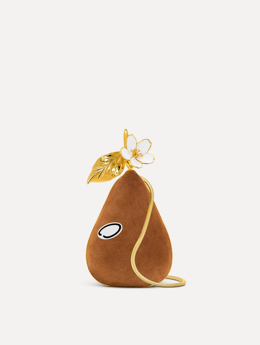 Pear Minaudière in Suede Brown / Oscar de la Renta