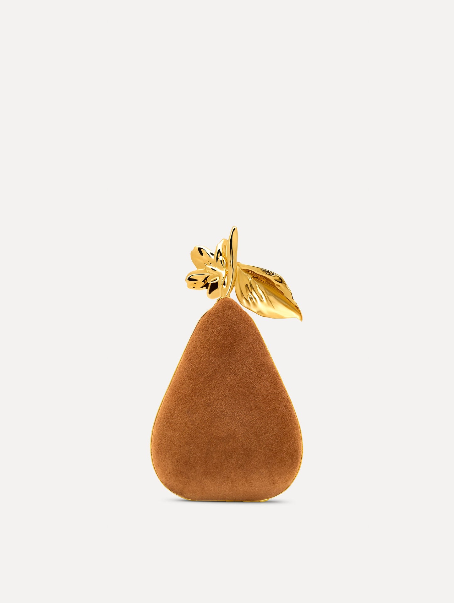 Pear Minaudière in Suede Brown / Oscar de la Renta