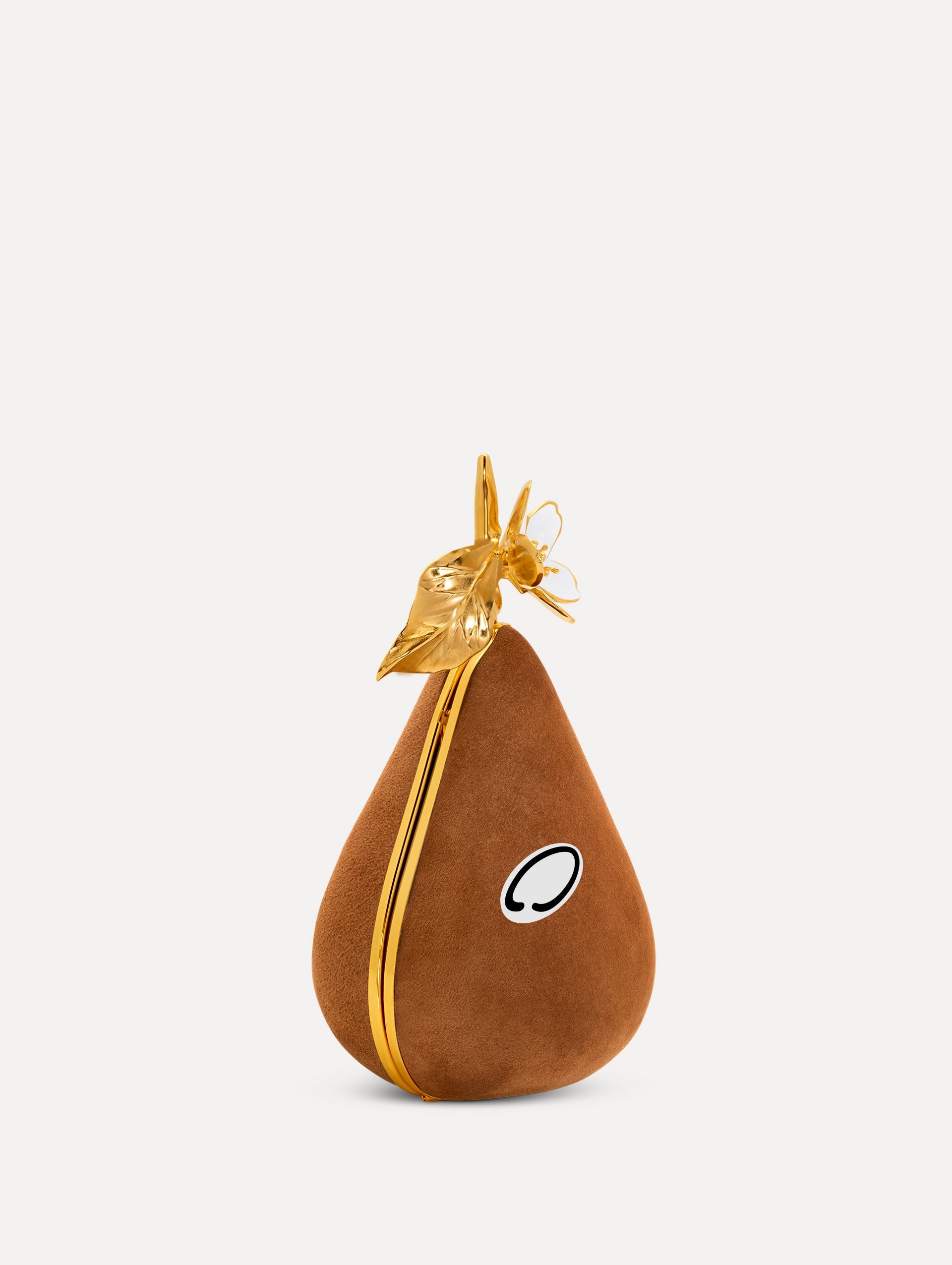 Pear Minaudière in Suede Brown / Oscar de la Renta