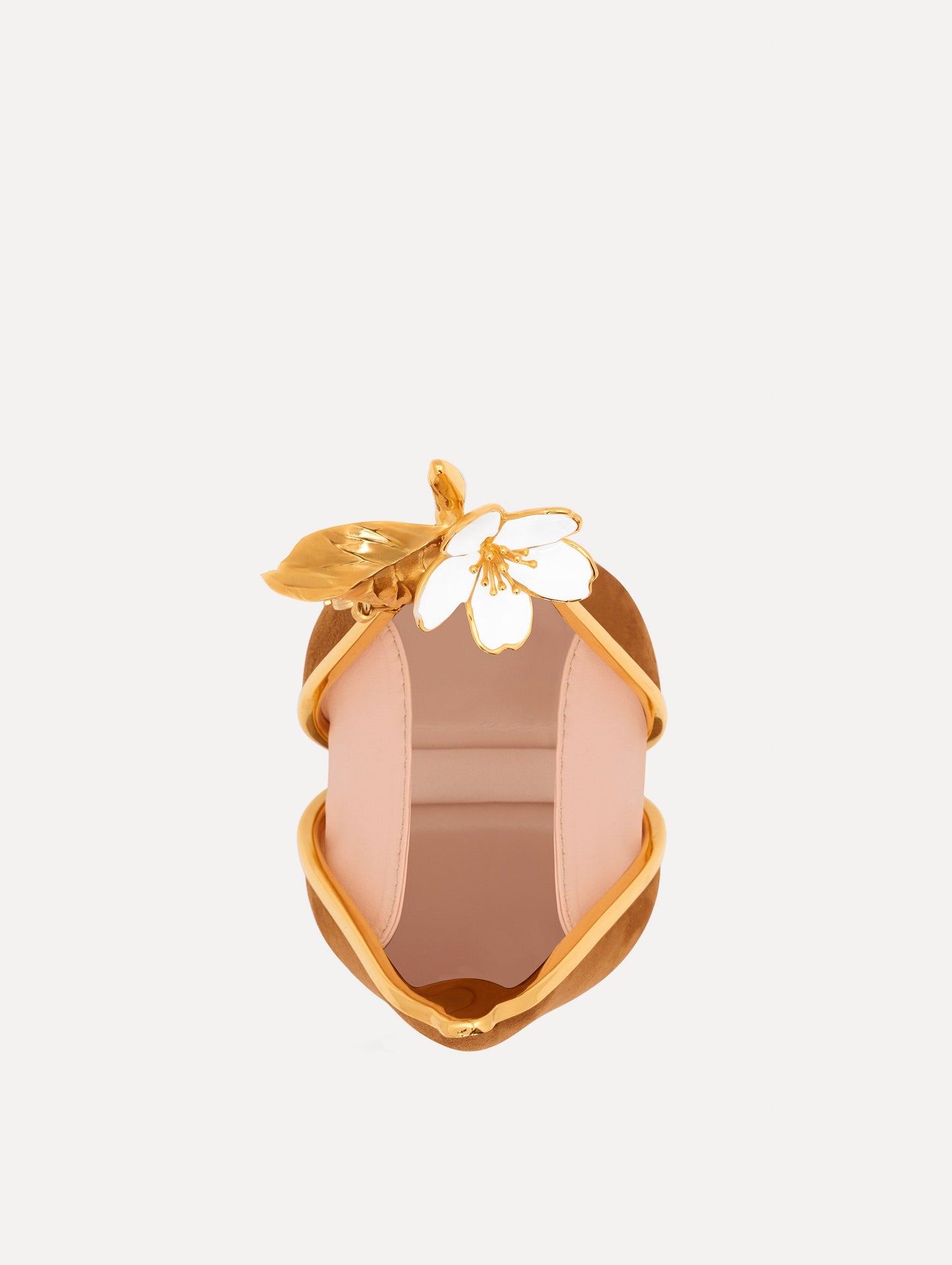 Pear Minaudière in Suede Brown / Oscar de la Renta