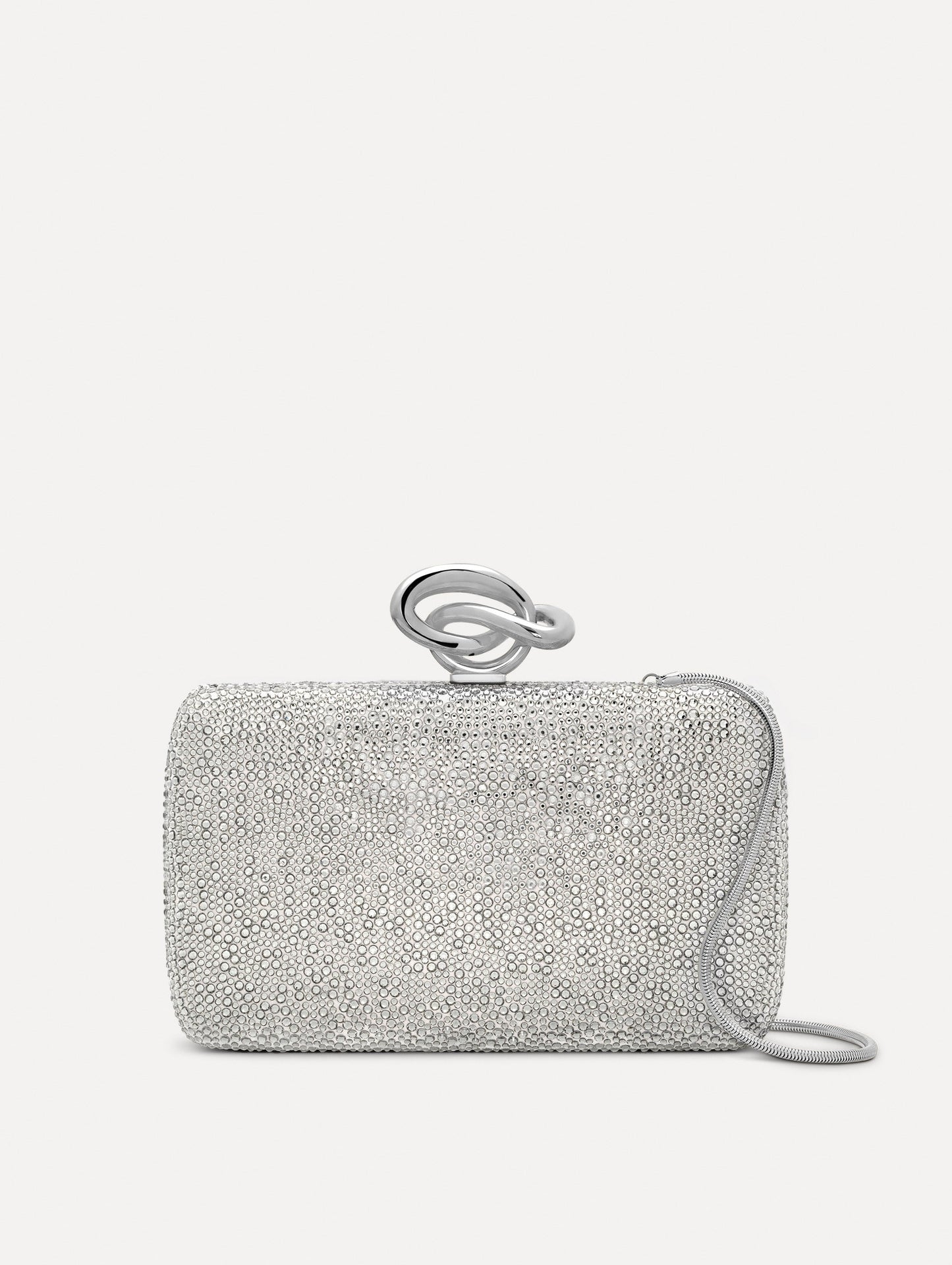 Crystal Pavé Knot Minaudière Grey / Oscar de la Renta