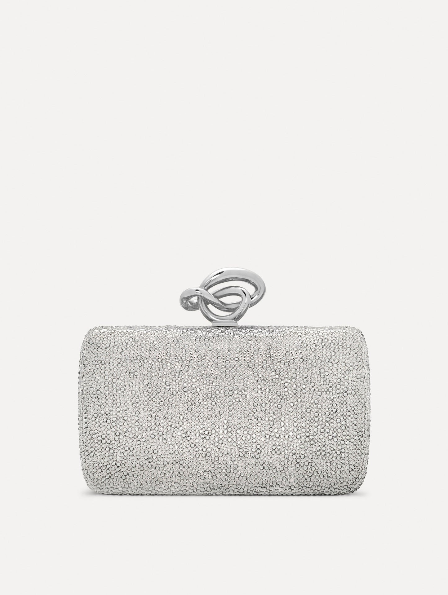 Crystal Pavé Knot Minaudière Grey / Oscar de la Renta