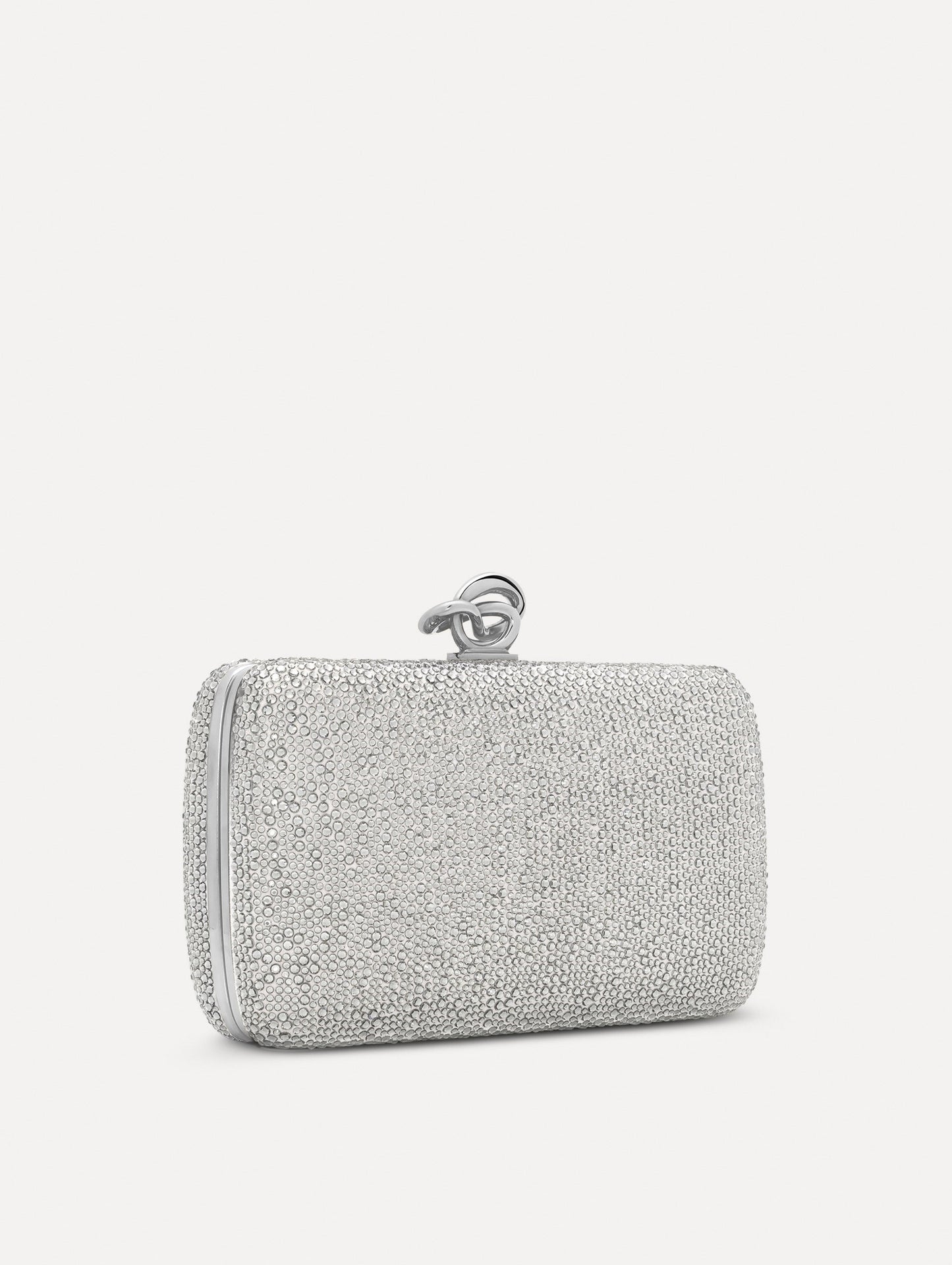Crystal Pavé Knot Minaudière Grey / Oscar de la Renta
