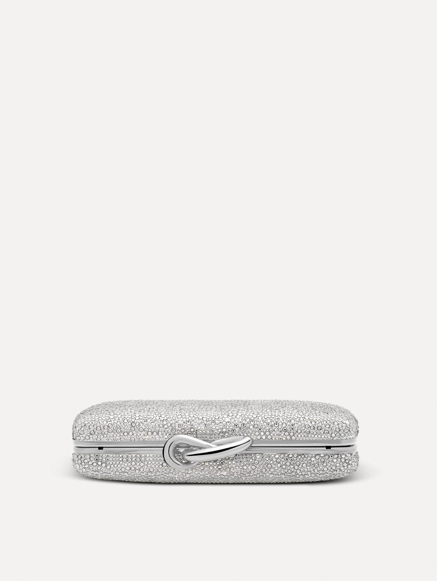 Crystal Pavé Knot Minaudière Grey / Oscar de la Renta