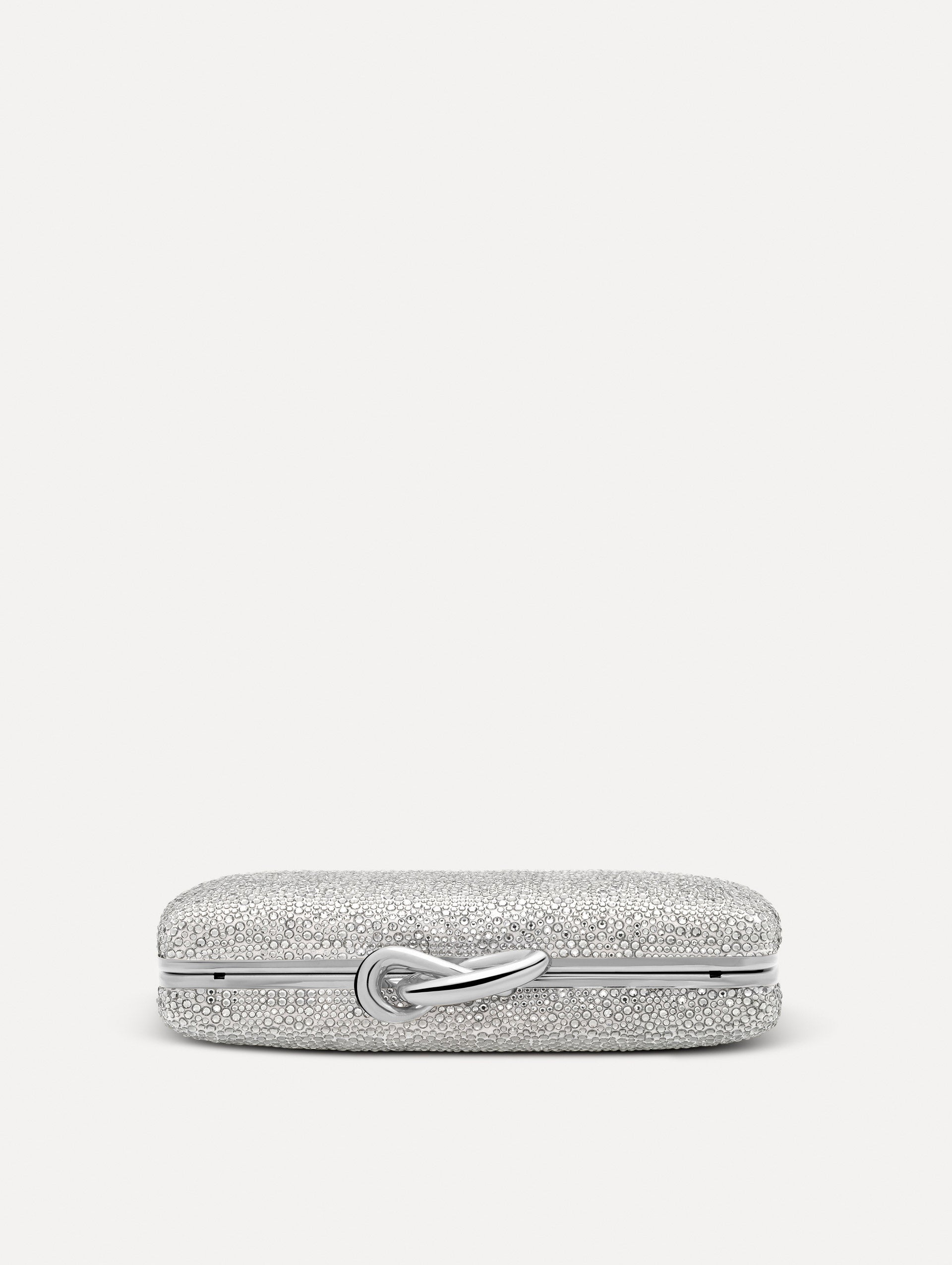 Crystal Pavé Knot Minaudière Grey / Oscar de la Renta
