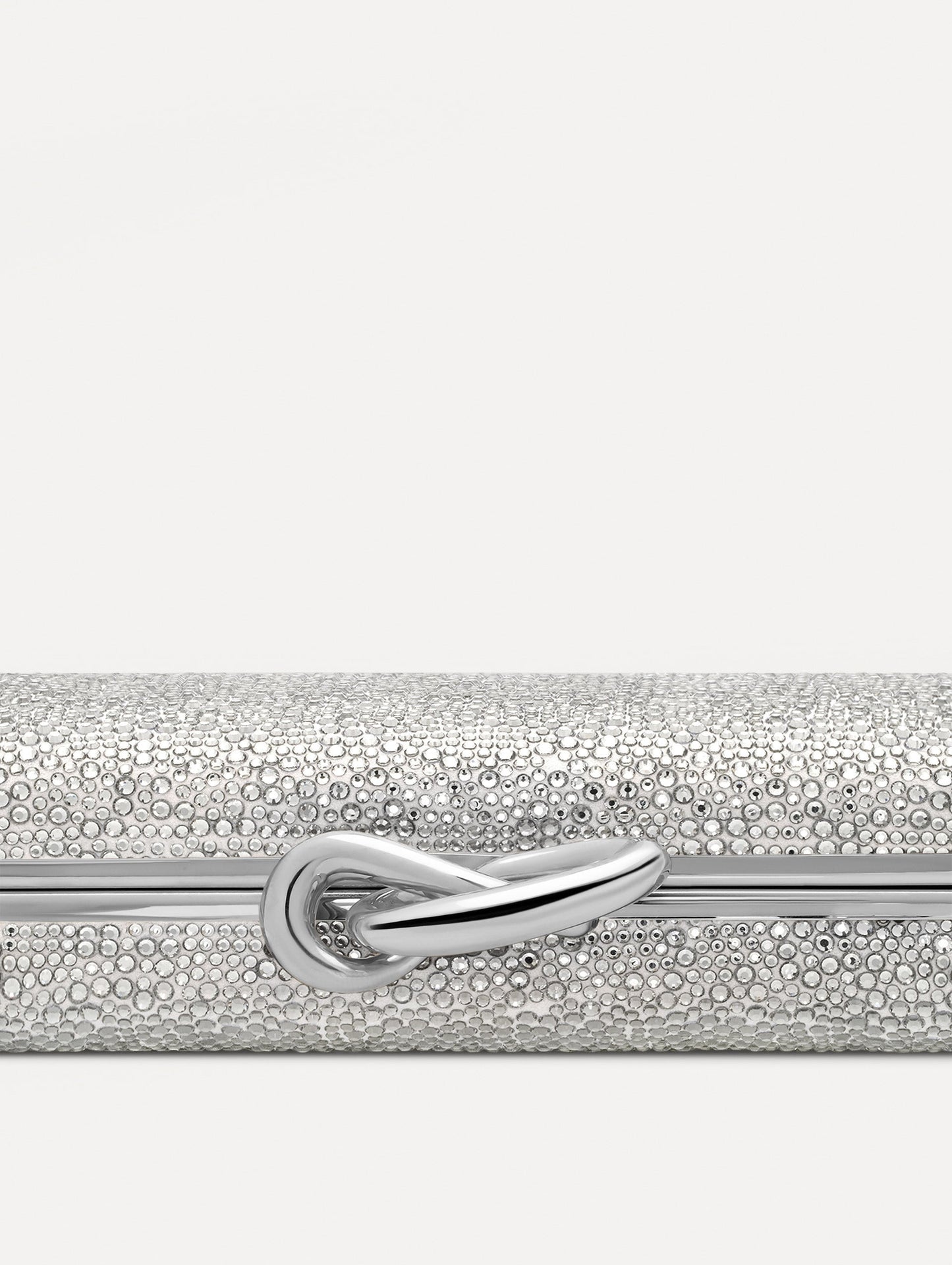 Crystal Pavé Knot Minaudière Grey / Oscar de la Renta