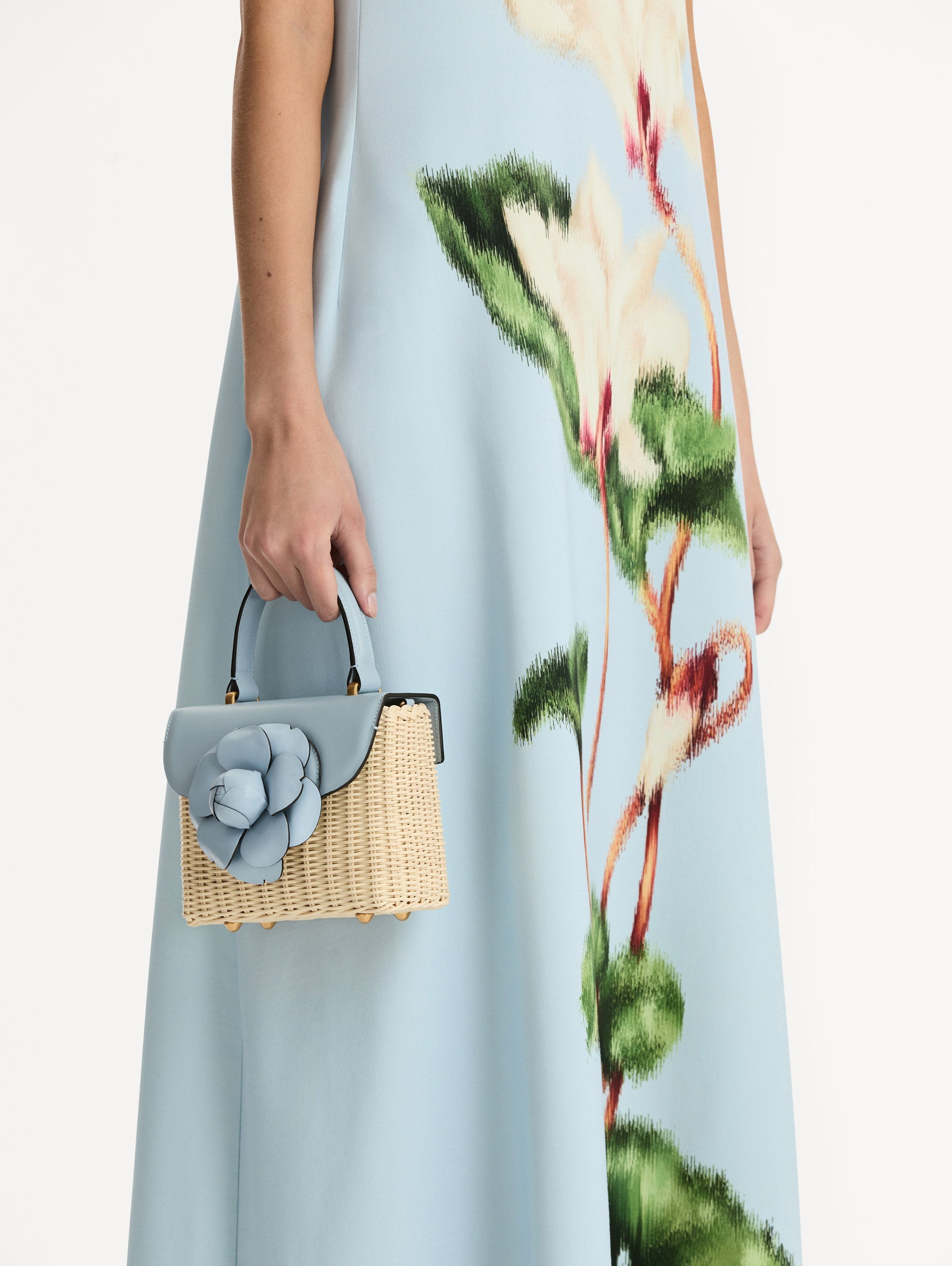 Wicker Mini TRO Bag Blue / Oscar de la Renta