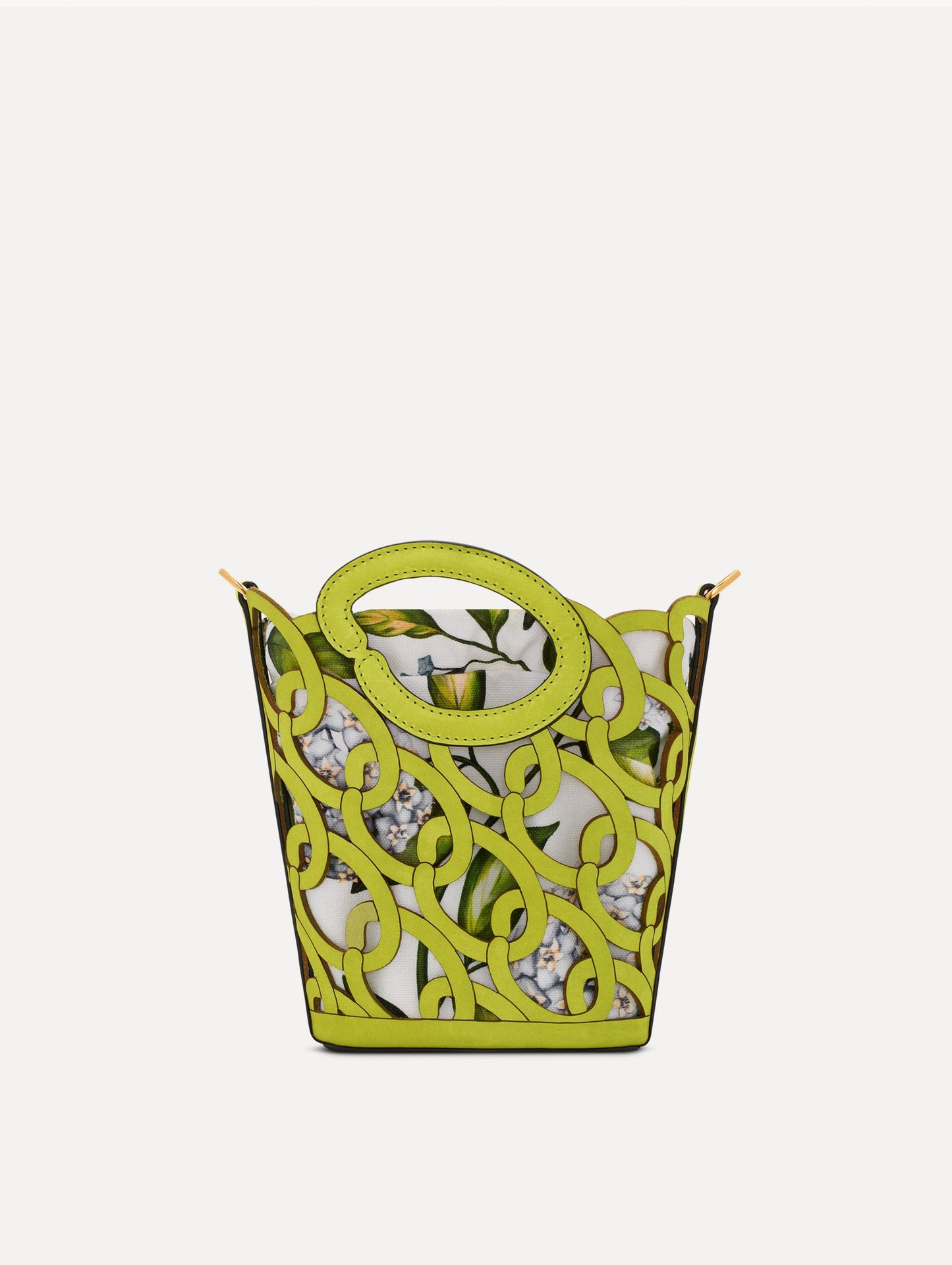 Oscar Chain-Link Leather Mini Tote Pear / Oscar de la Renta