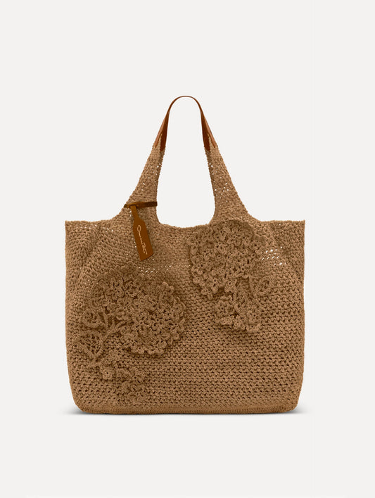 The Topaz in Crochet Raffia Natural / Oscar de la Renta