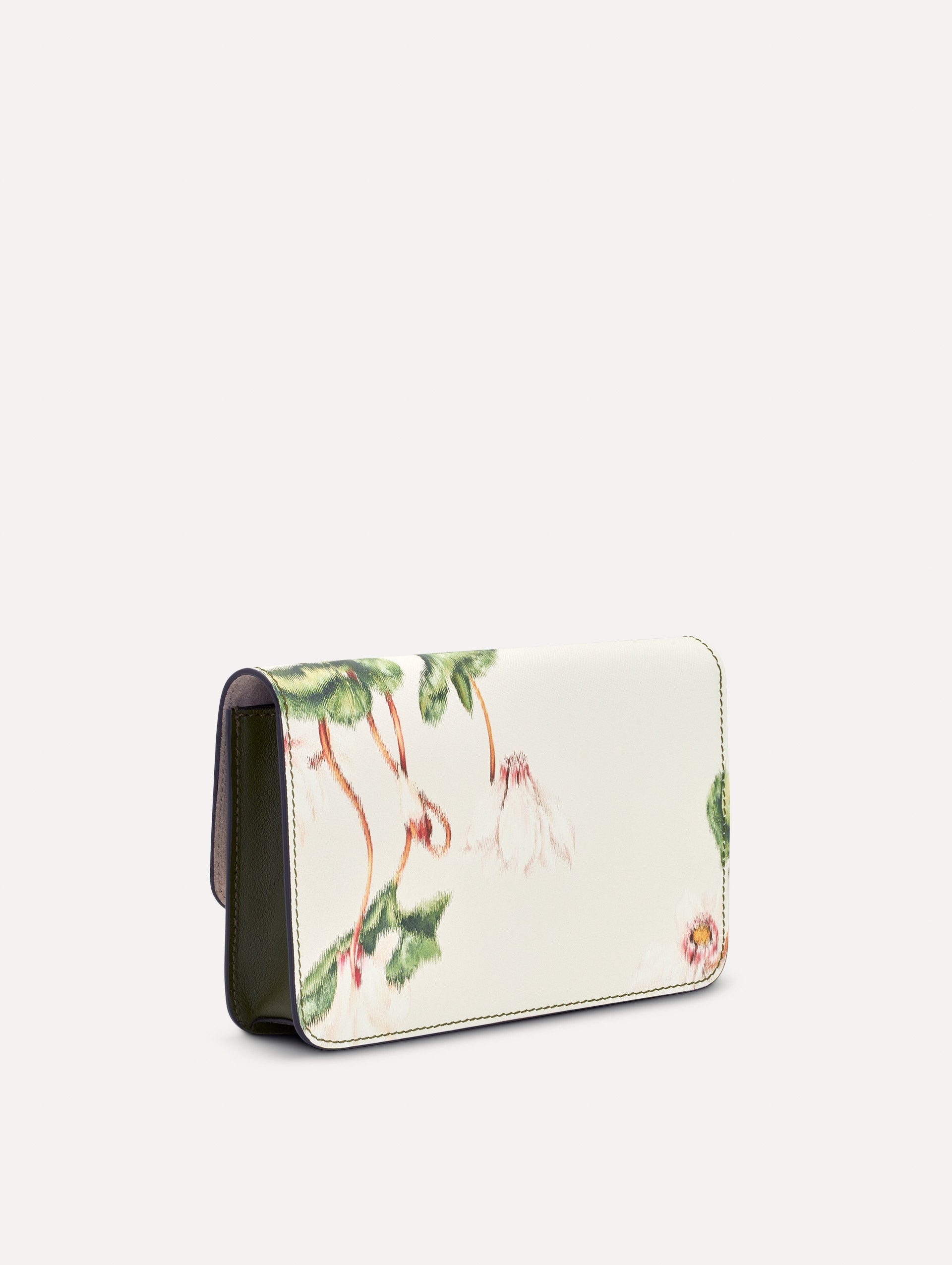 Cyclamen-Printed O Pochette Ivory / Oscar de la Renta