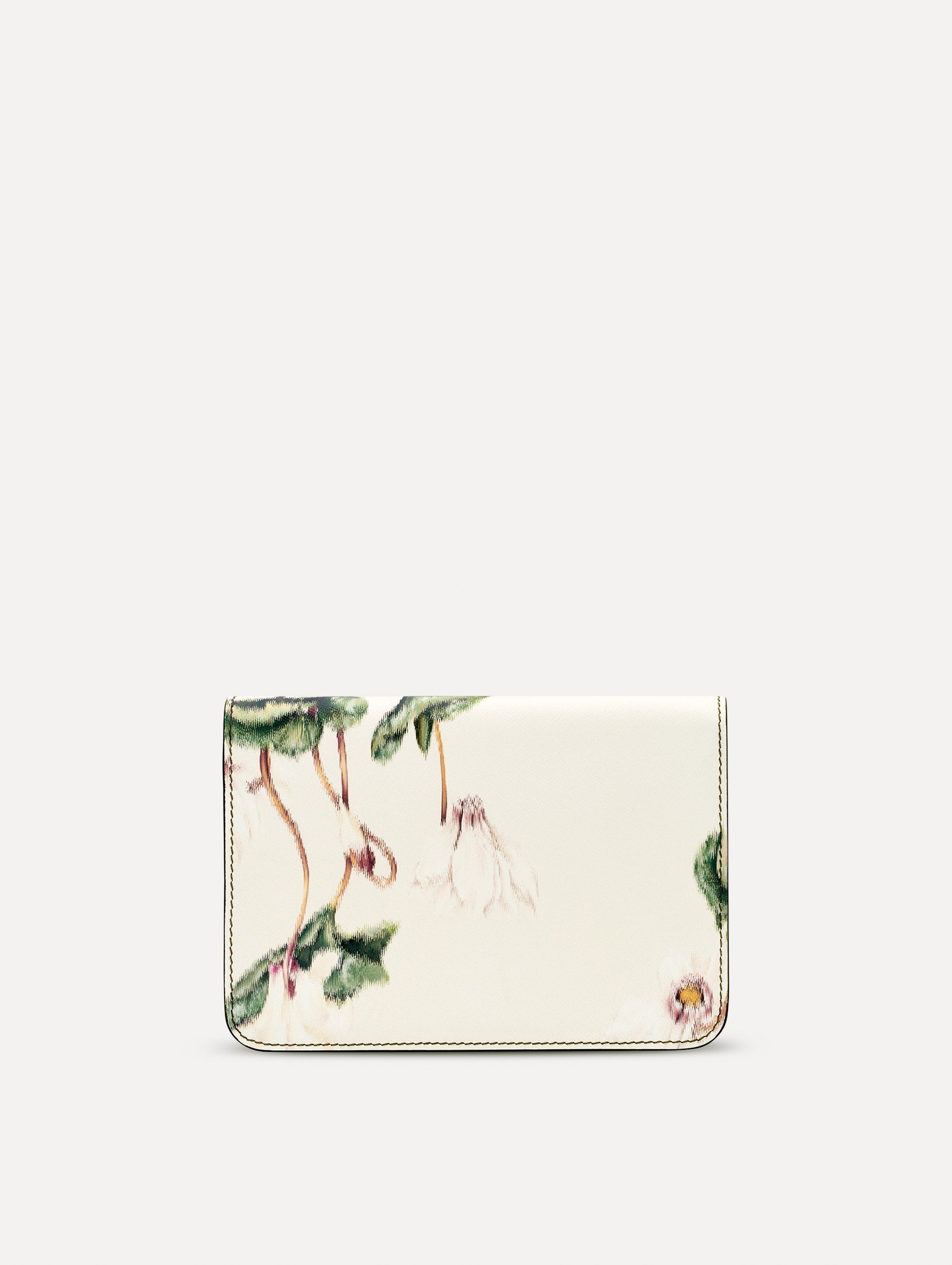 Cyclamen-Printed O Pochette Ivory / Oscar de la Renta