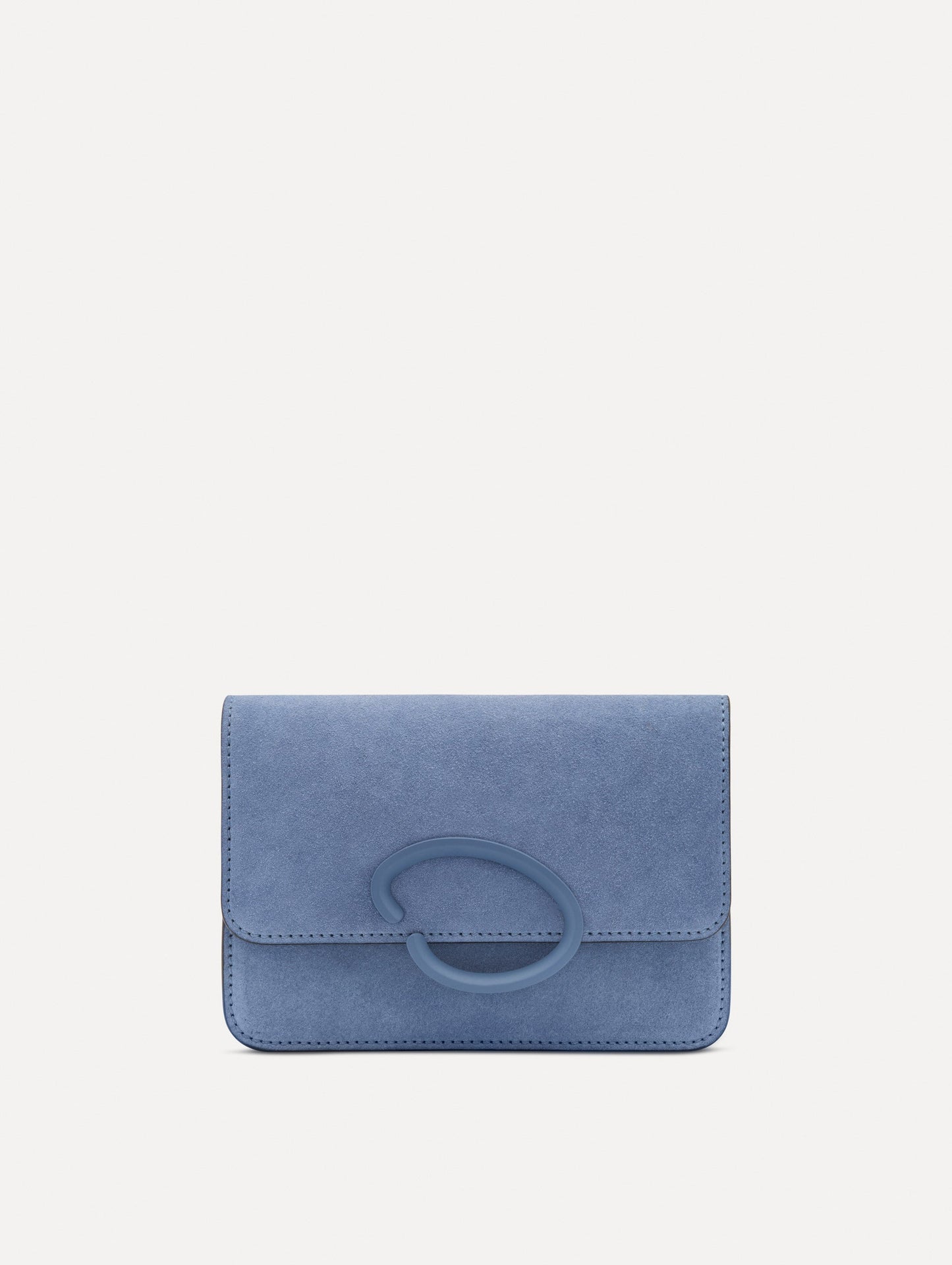 O Pochette in Suede Denim blue / Oscar de la Renta