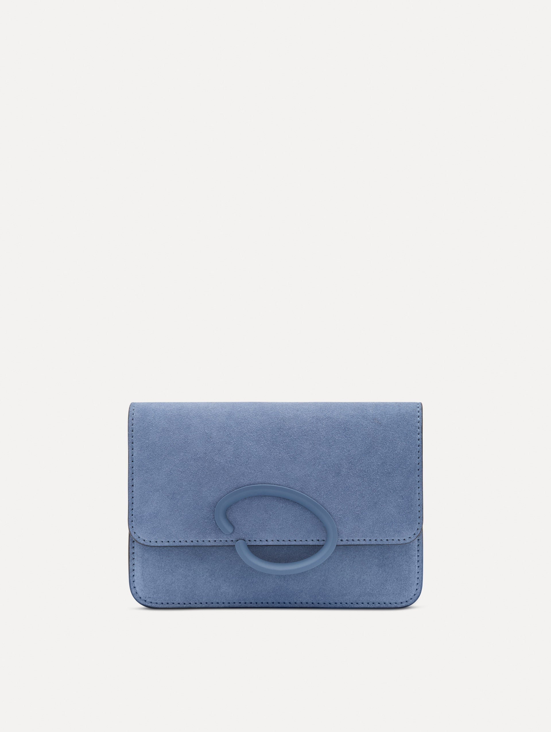 O Pochette in Suede Denim blue / Oscar de la Renta