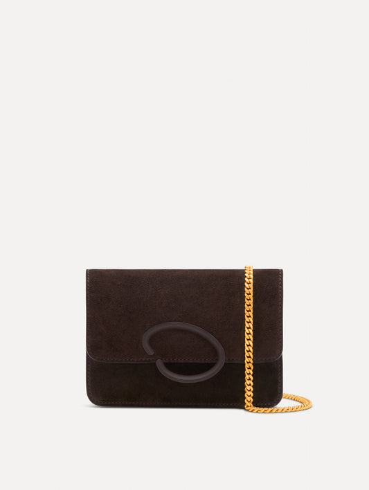 O Pochette in Suede Dark brown / Oscar de la Renta