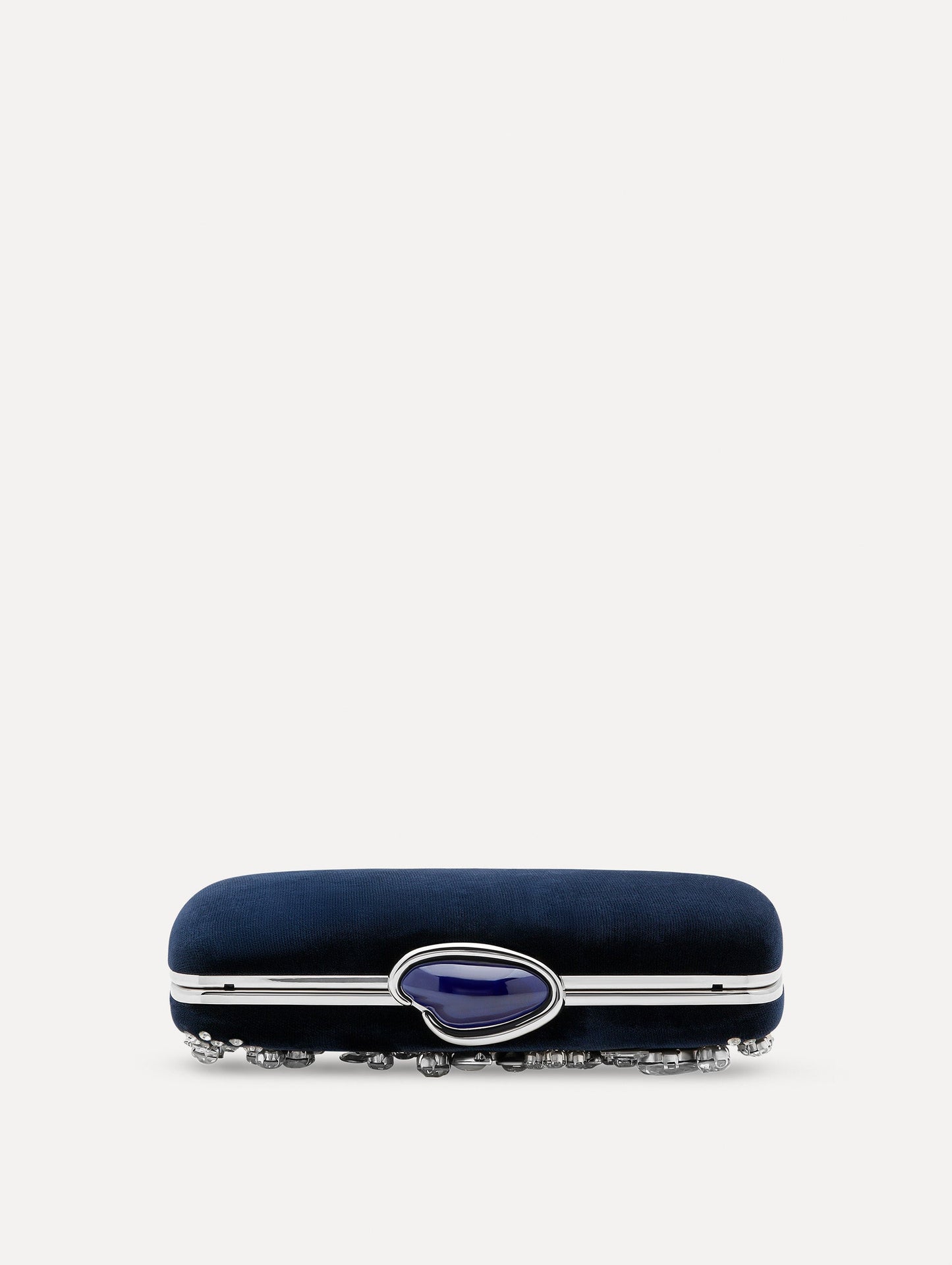 Crystal Cluster Embroidered Minaudière Navy / Oscar de la Renta