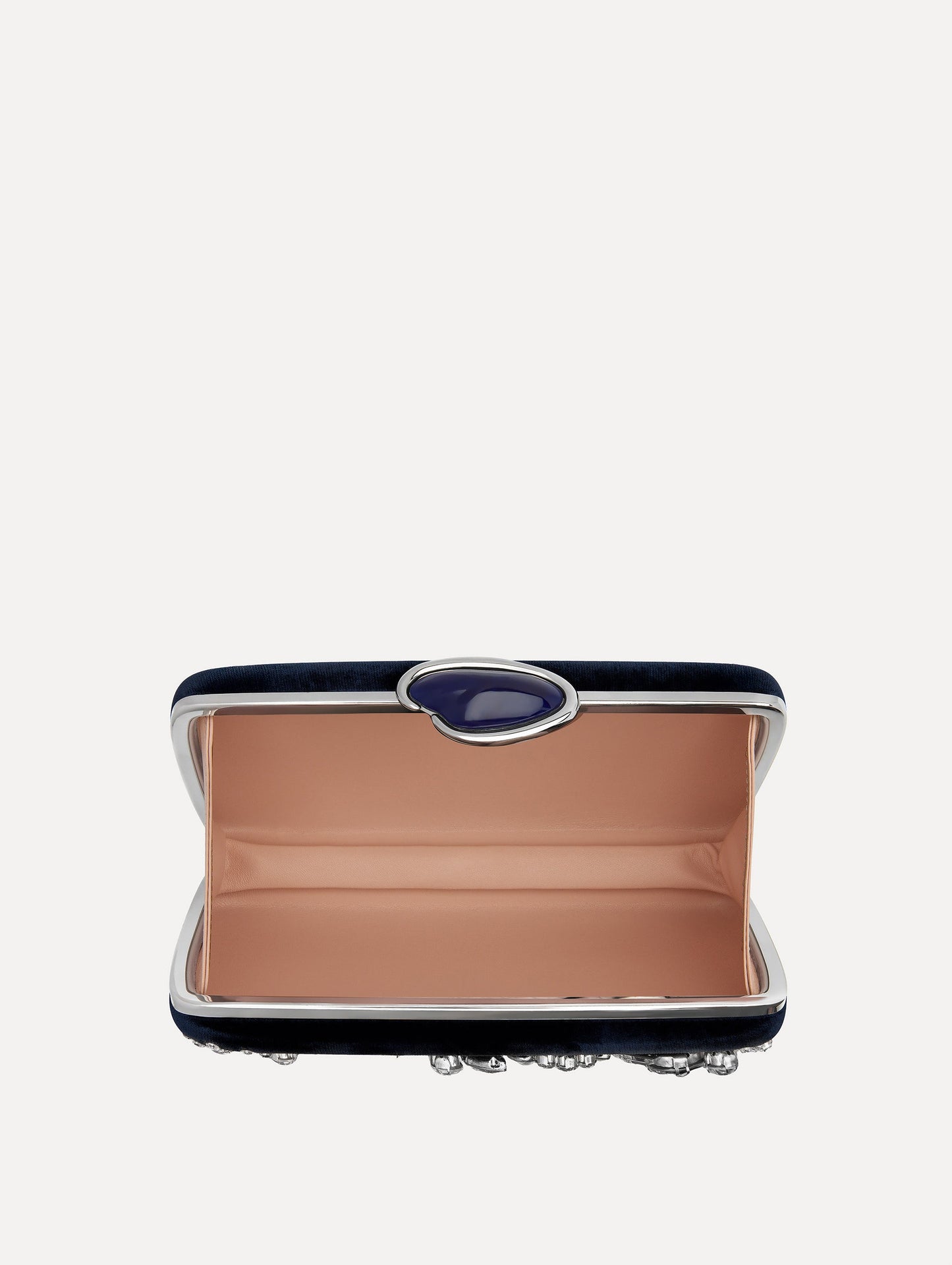 Crystal Cluster Embroidered Minaudière Navy / Oscar de la Renta