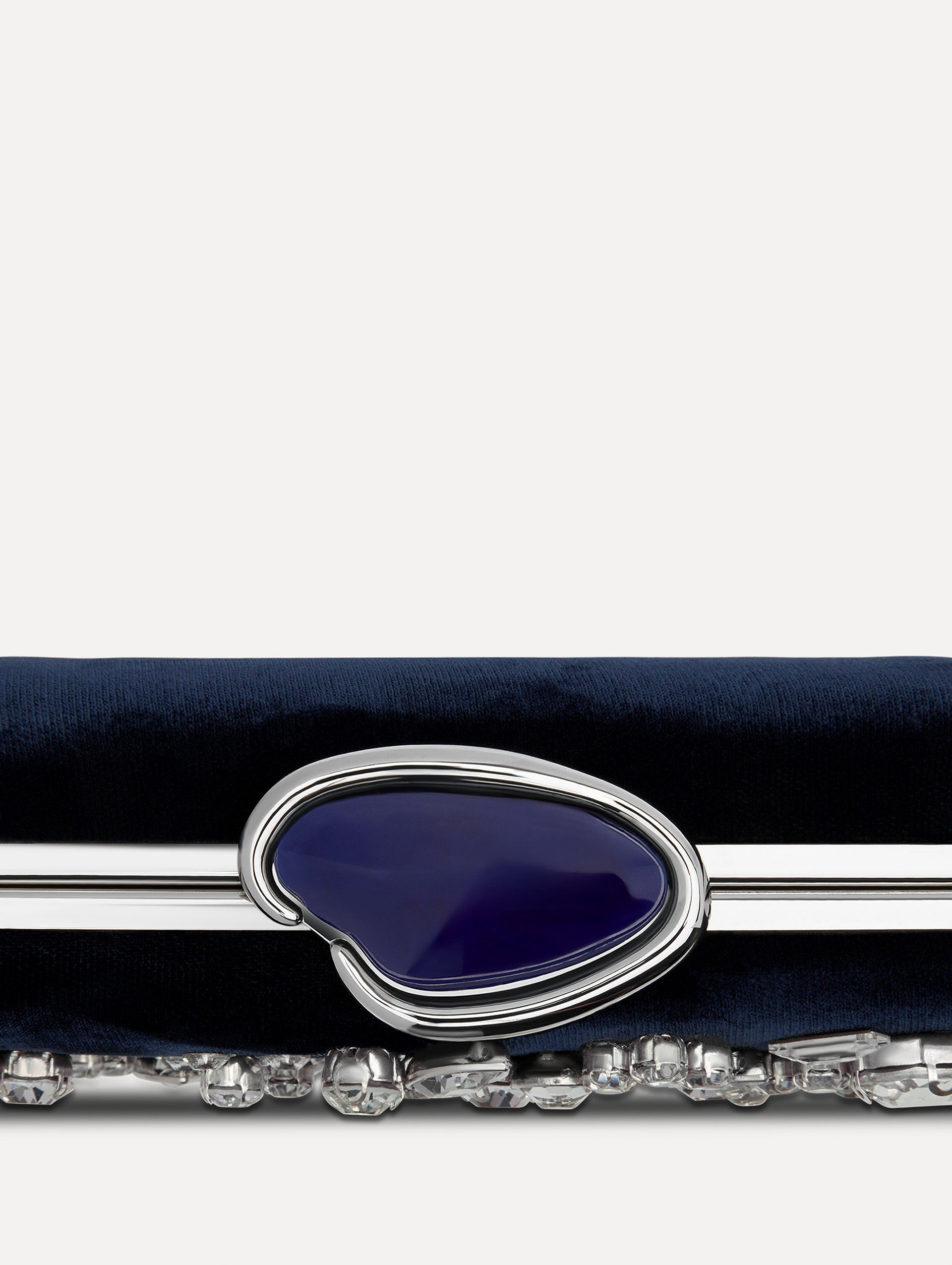 Crystal Cluster Embroidered Minaudière Navy / Oscar de la Renta
