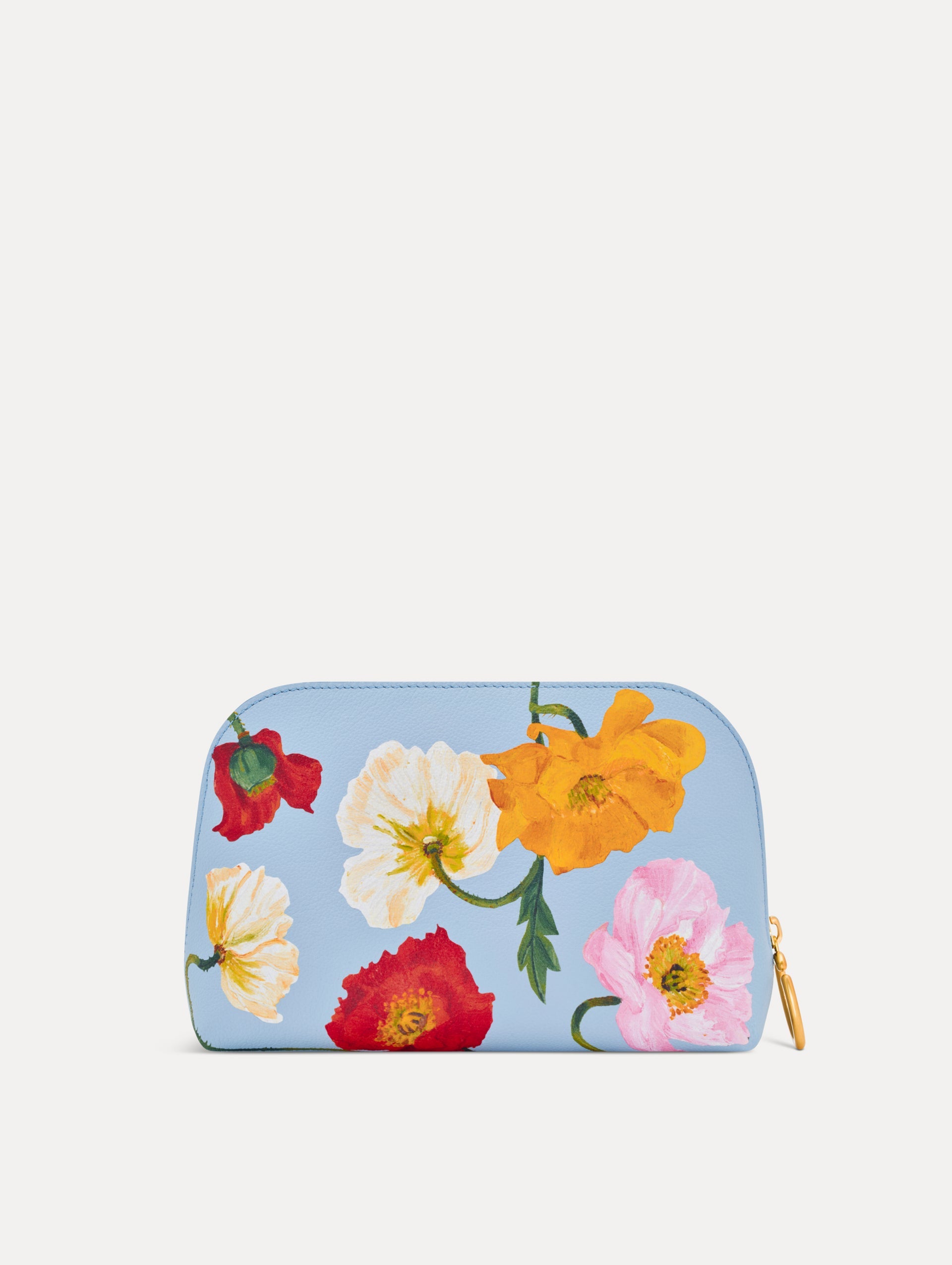 Poppy-Printed Medium Cosmetic Case Blue bell / Oscar de la Renta