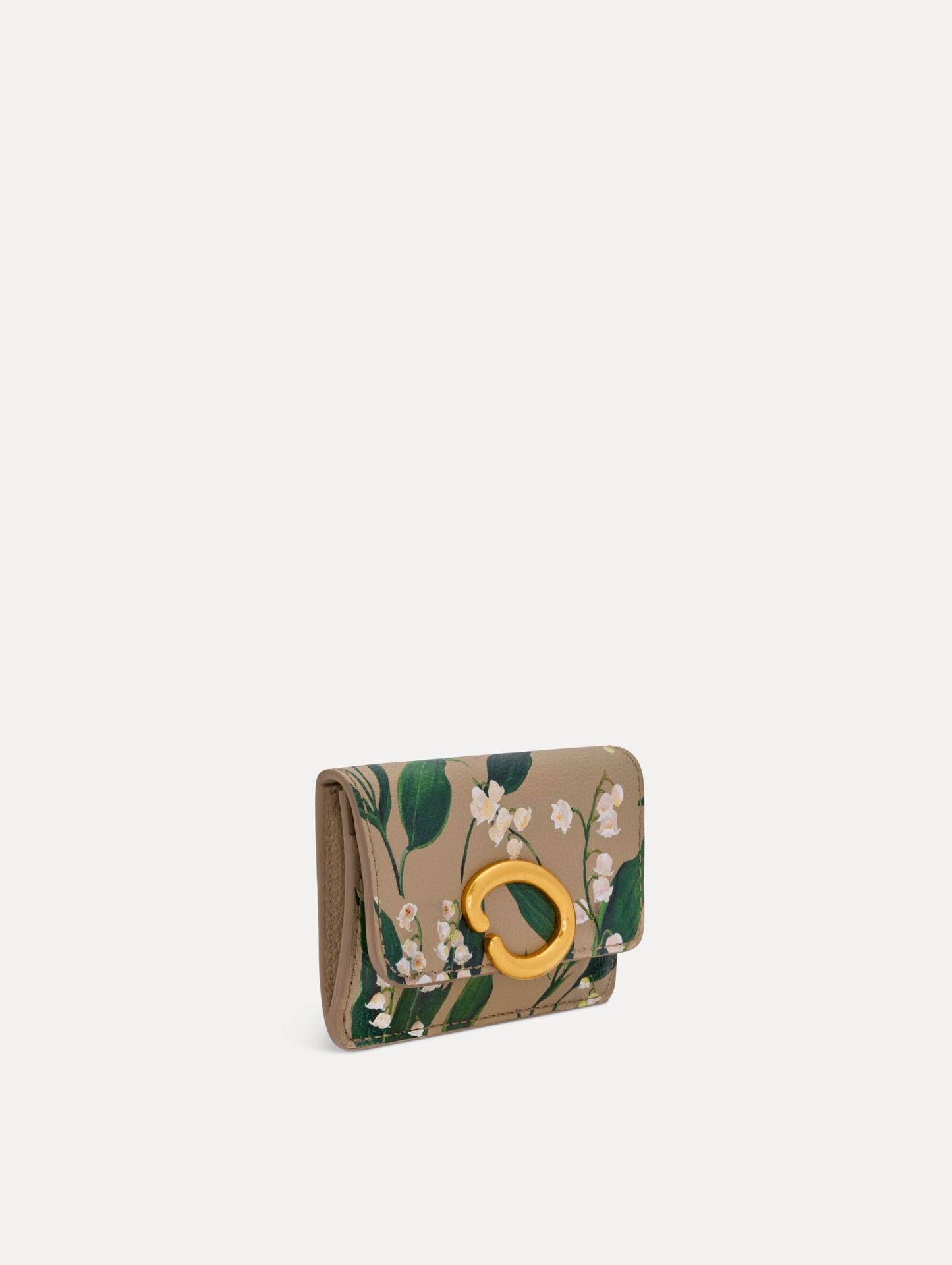 Lily of the Valley–Printed Card Case Sand / Oscar de la Renta