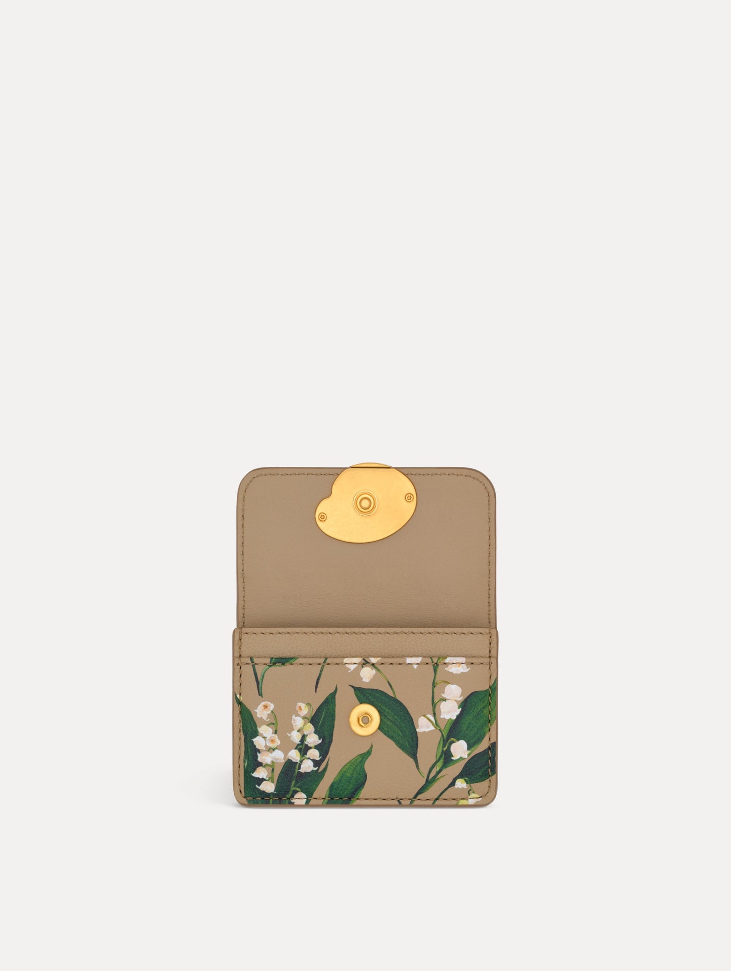 Lily of the Valley–Printed Card Case Sand / Oscar de la Renta