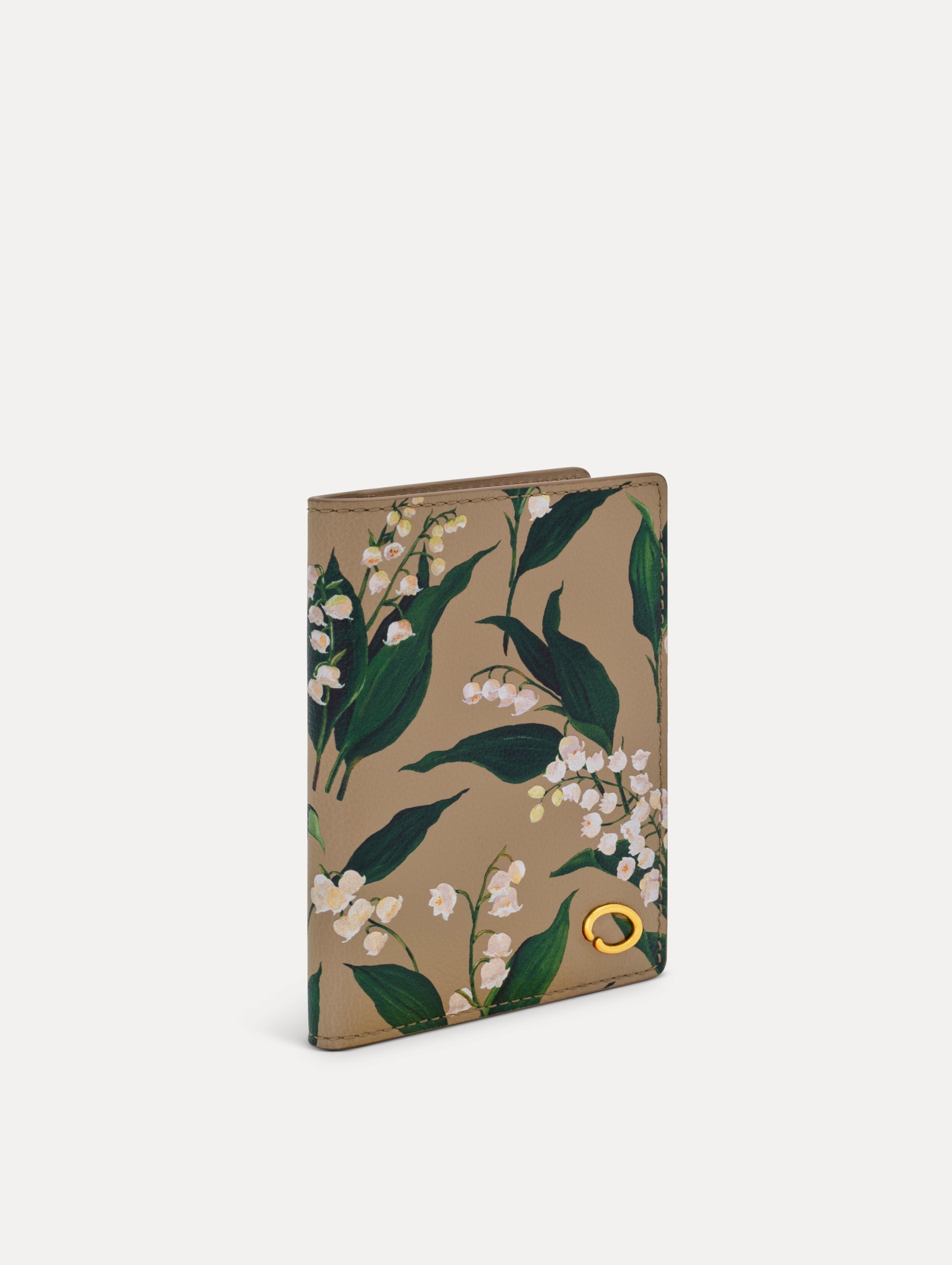 Lily of the Valley–Printed Passport Cover Sand / Oscar de la Renta