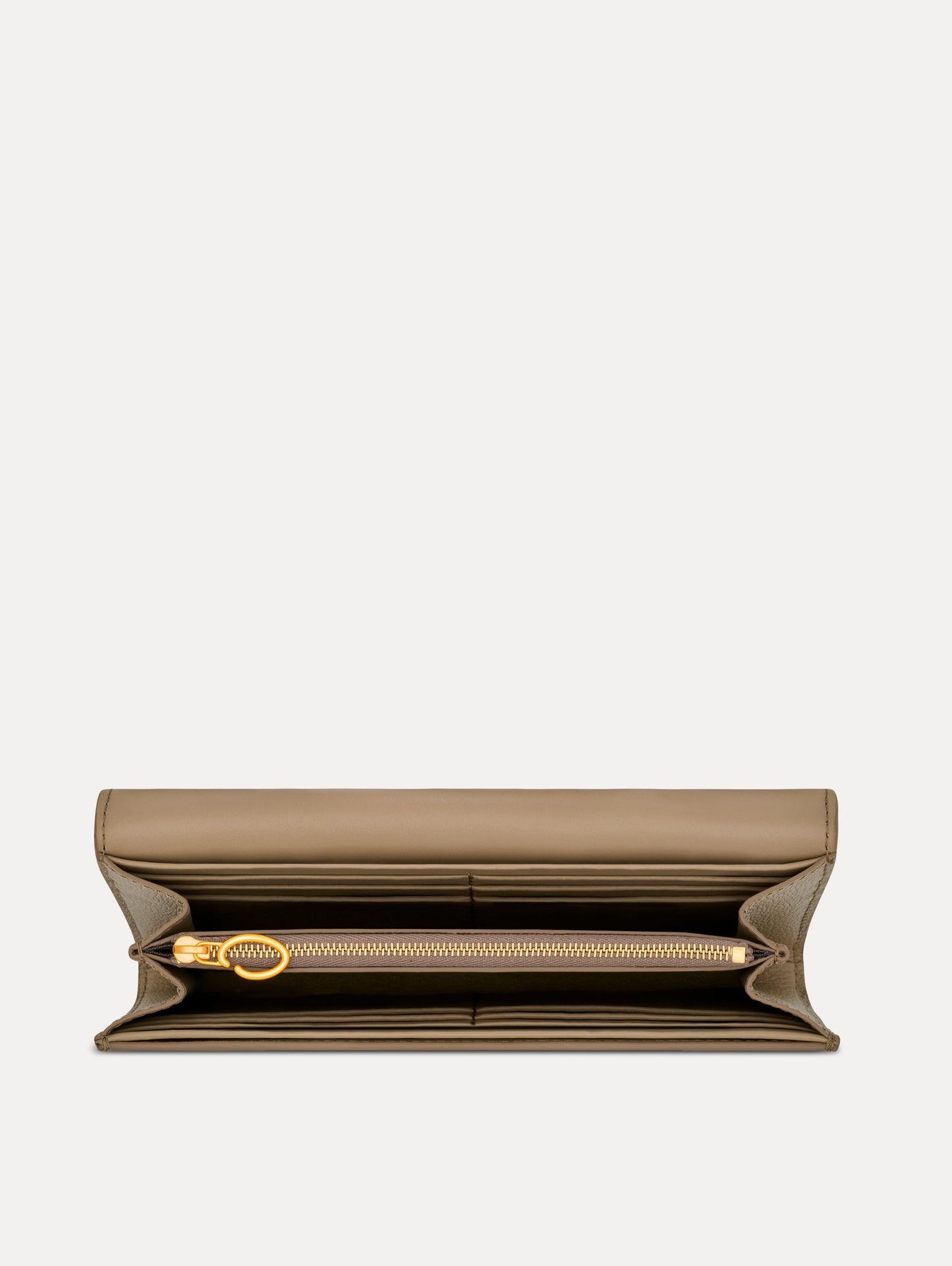 Lily of the Valley-Printed Continental Wallet Sand / Oscar de la Renta