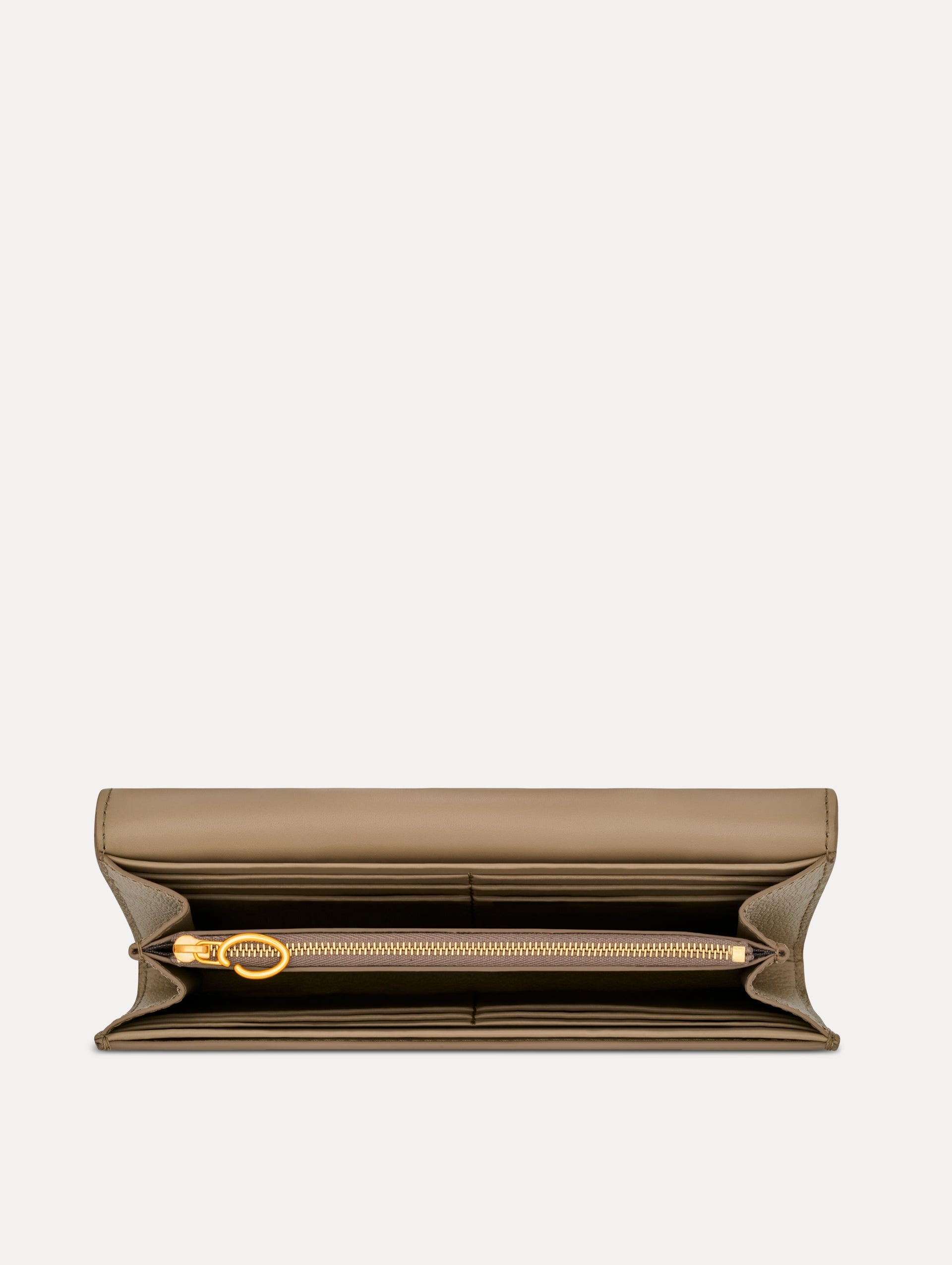 Lily of the Valley-Printed Continental Wallet Sand / Oscar de la Renta