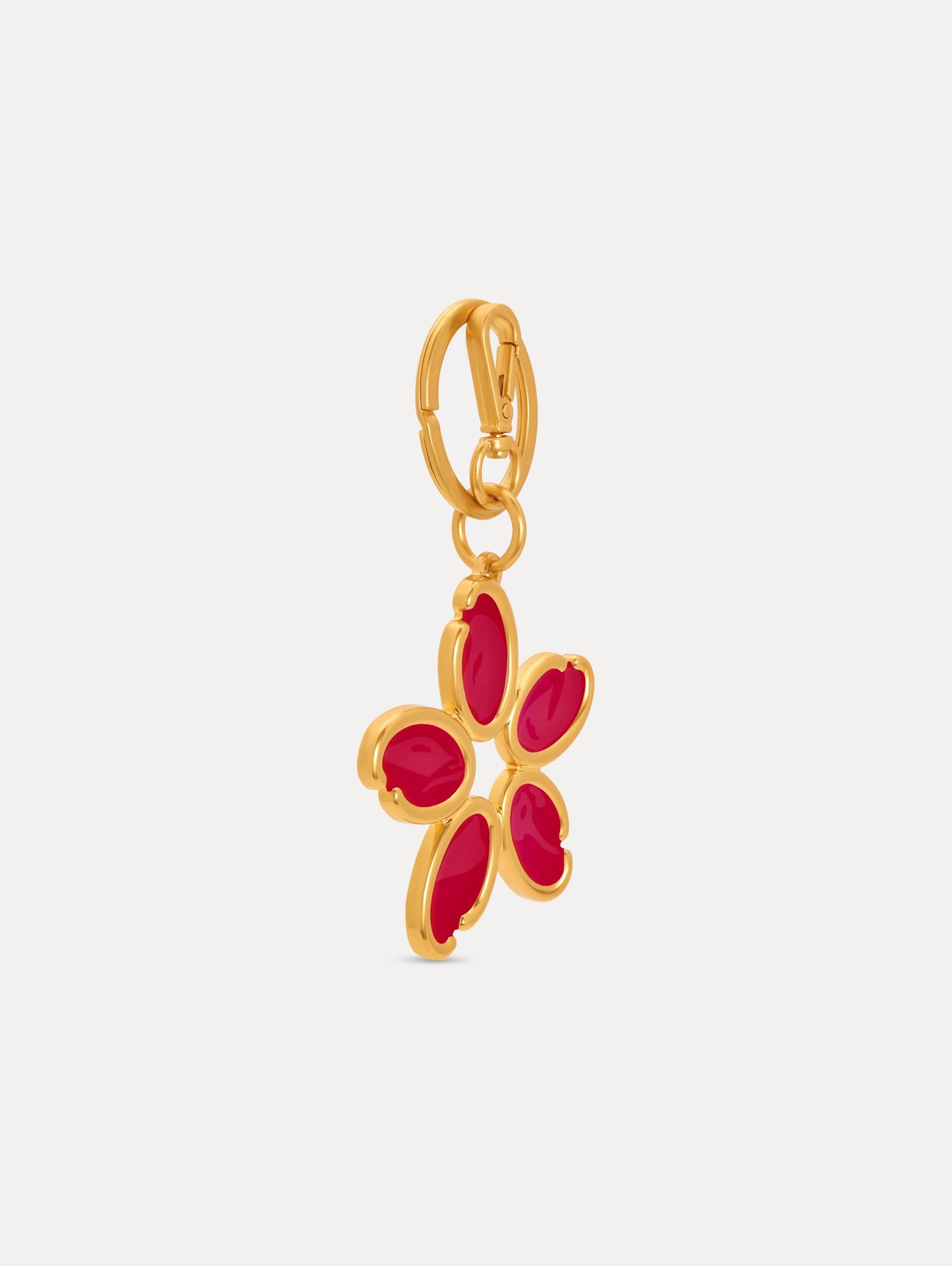 Enamel O Flower Key Chain Cherry / Oscar de la Renta