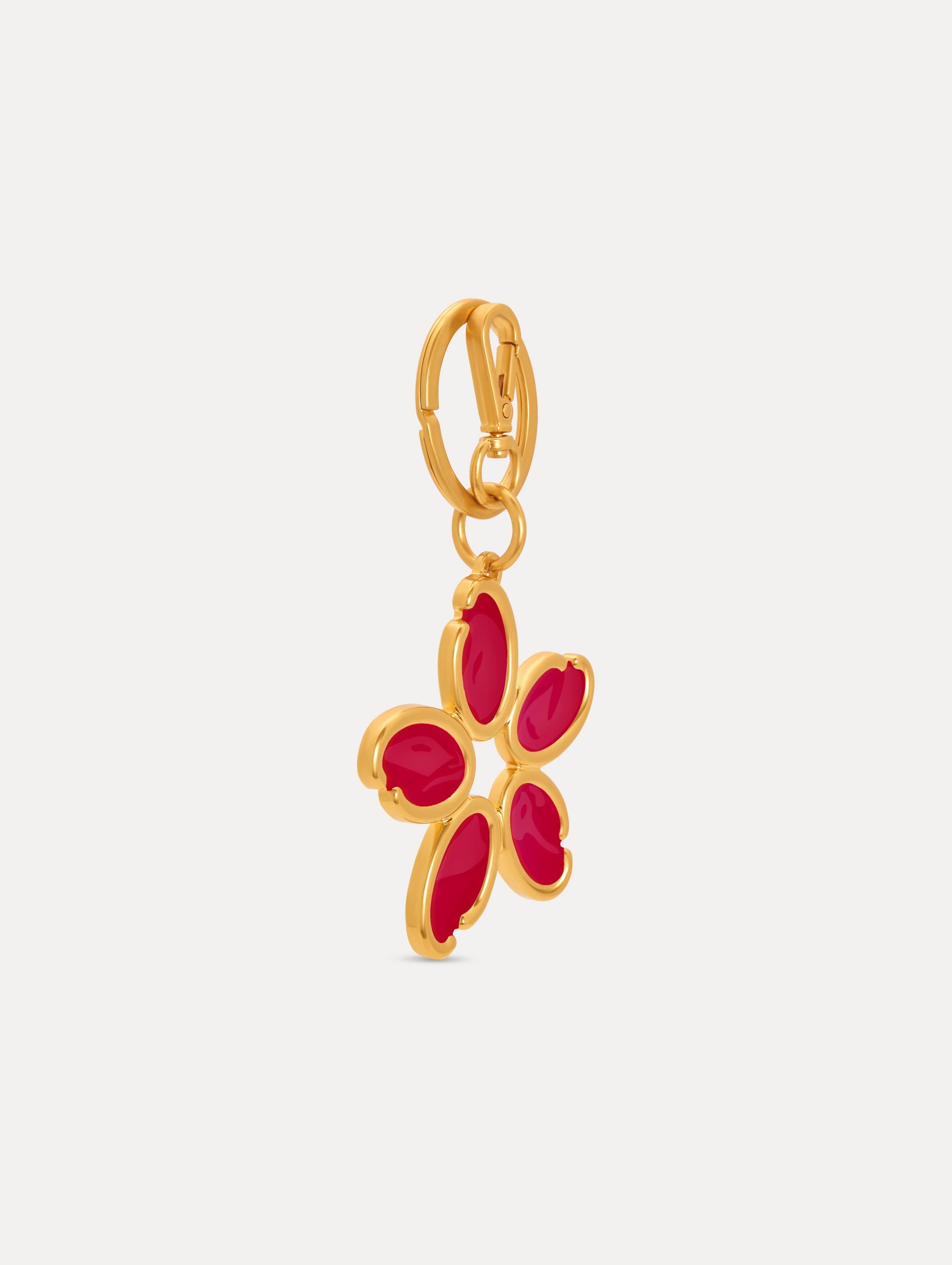Enamel O Flower Key Chain Cherry / Oscar de la Renta