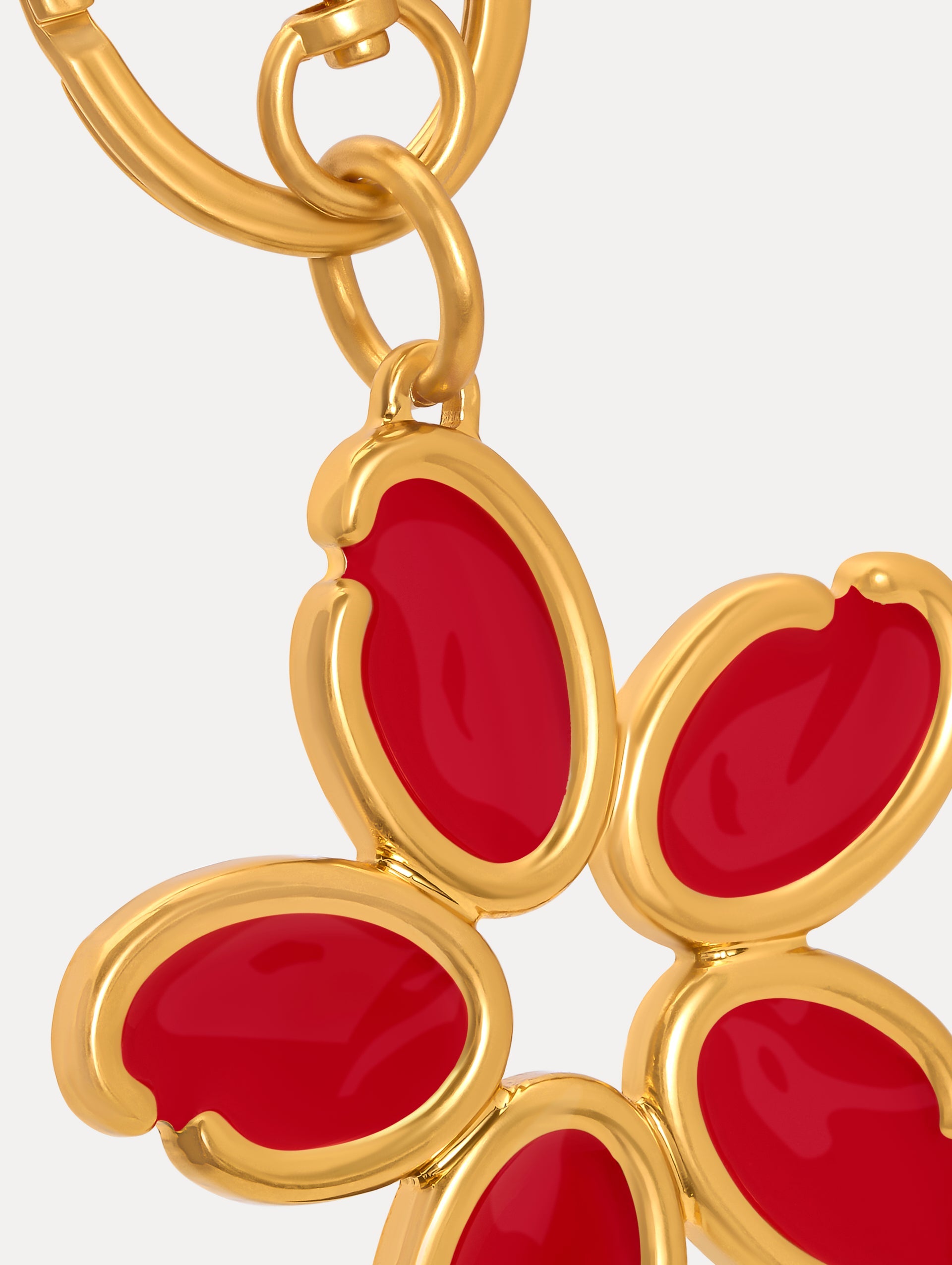 Enamel O Flower Key Chain Cherry / Oscar de la Renta