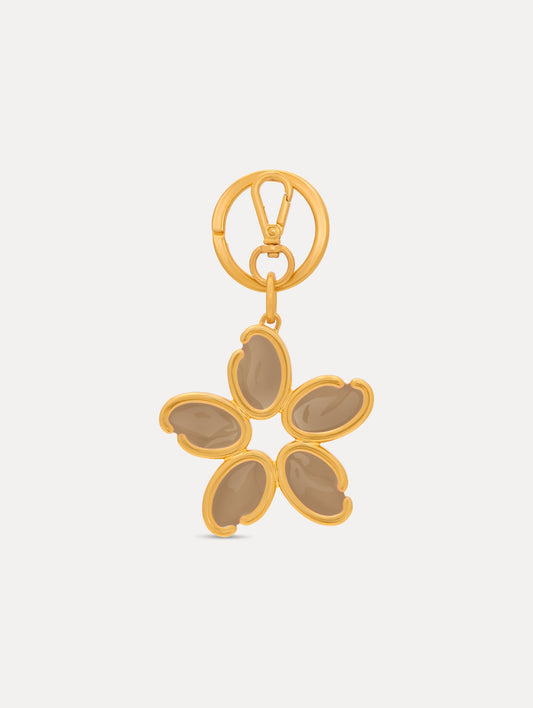 Enamel O Flower Key Chain Sand / Oscar de la Renta