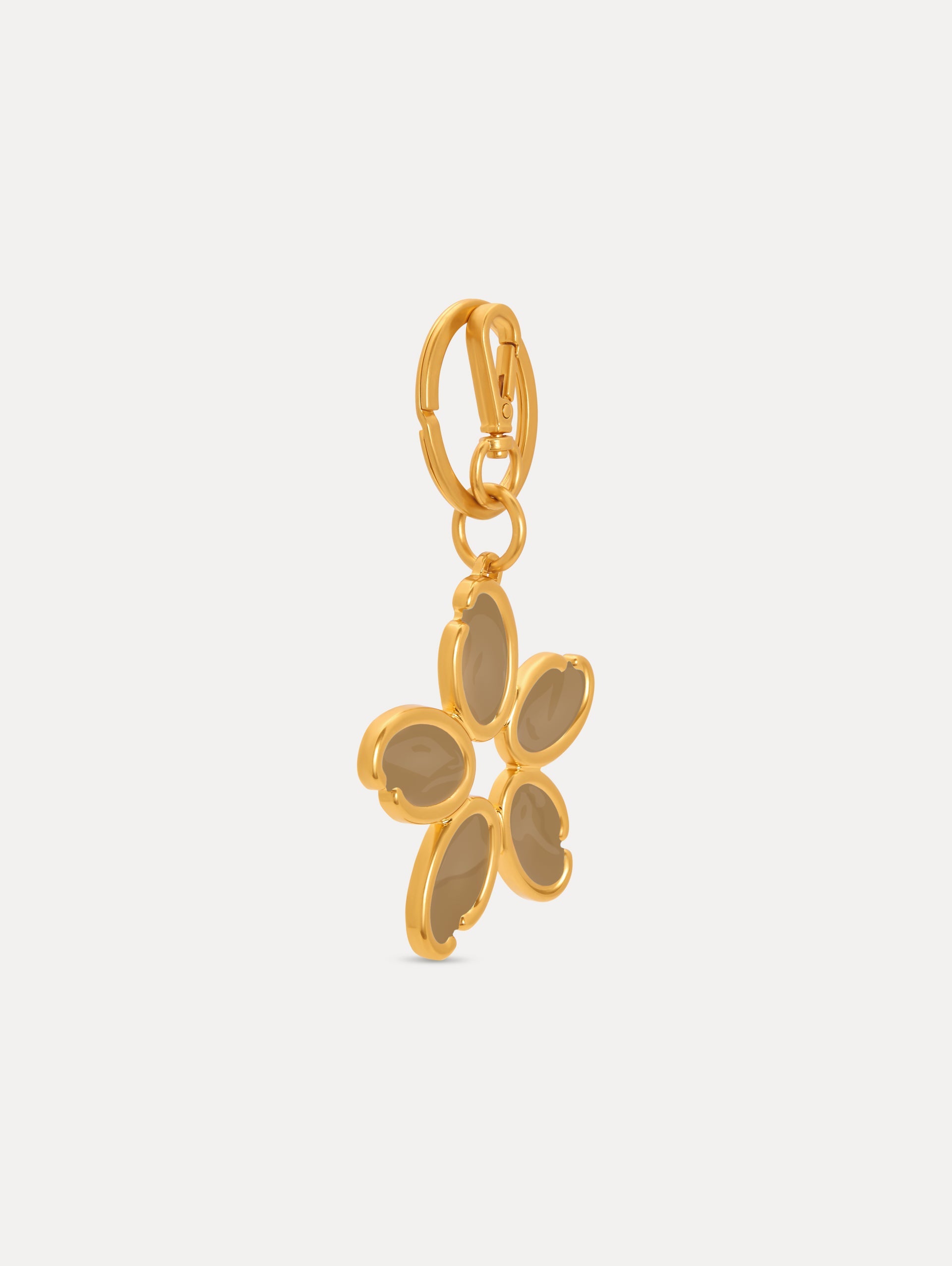 Enamel O Flower Key Chain Sand / Oscar de la Renta