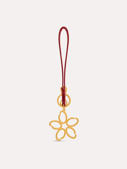 O Flower Wristlet Key Chain Cherry / Oscar de la Renta