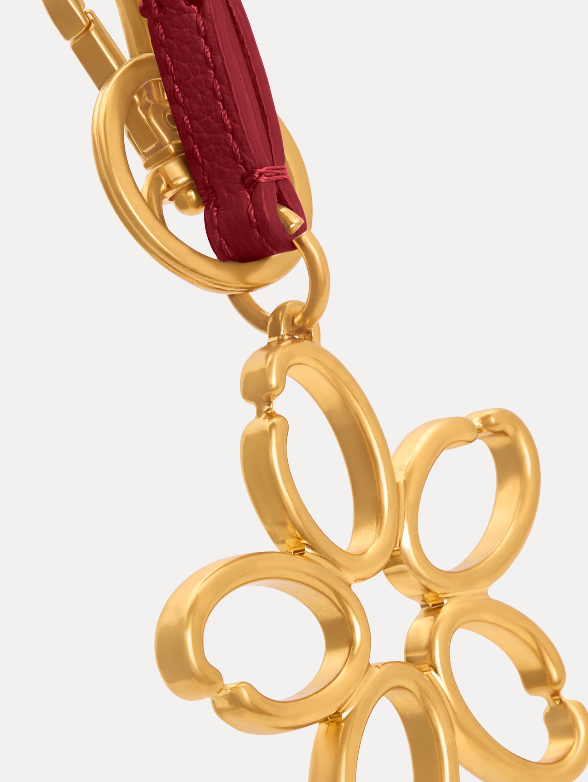 O Flower Wristlet Key Chain Cherry / Oscar de la Renta