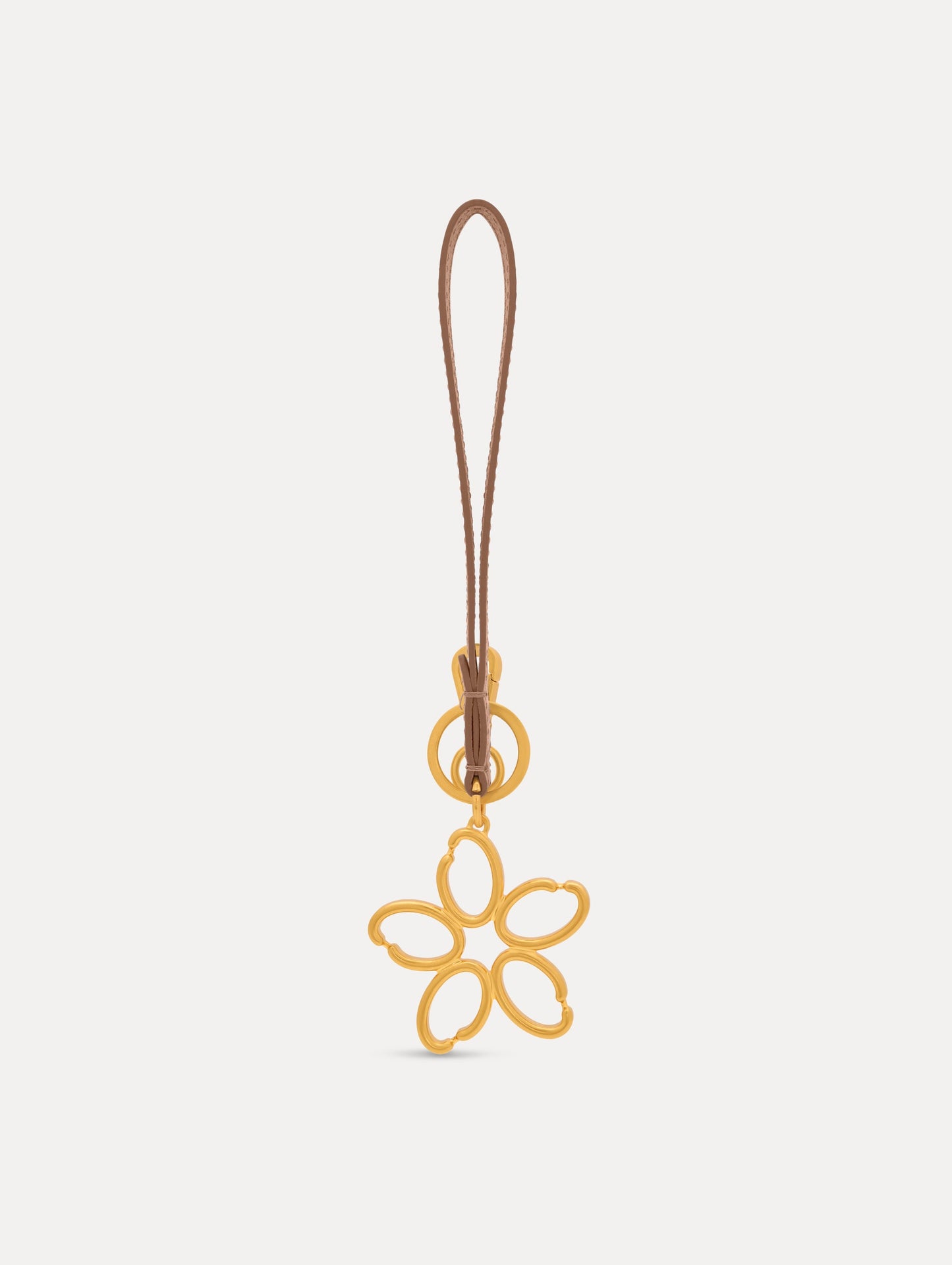 O Flower Wristlet Key Chain Sand / Oscar de la Renta
