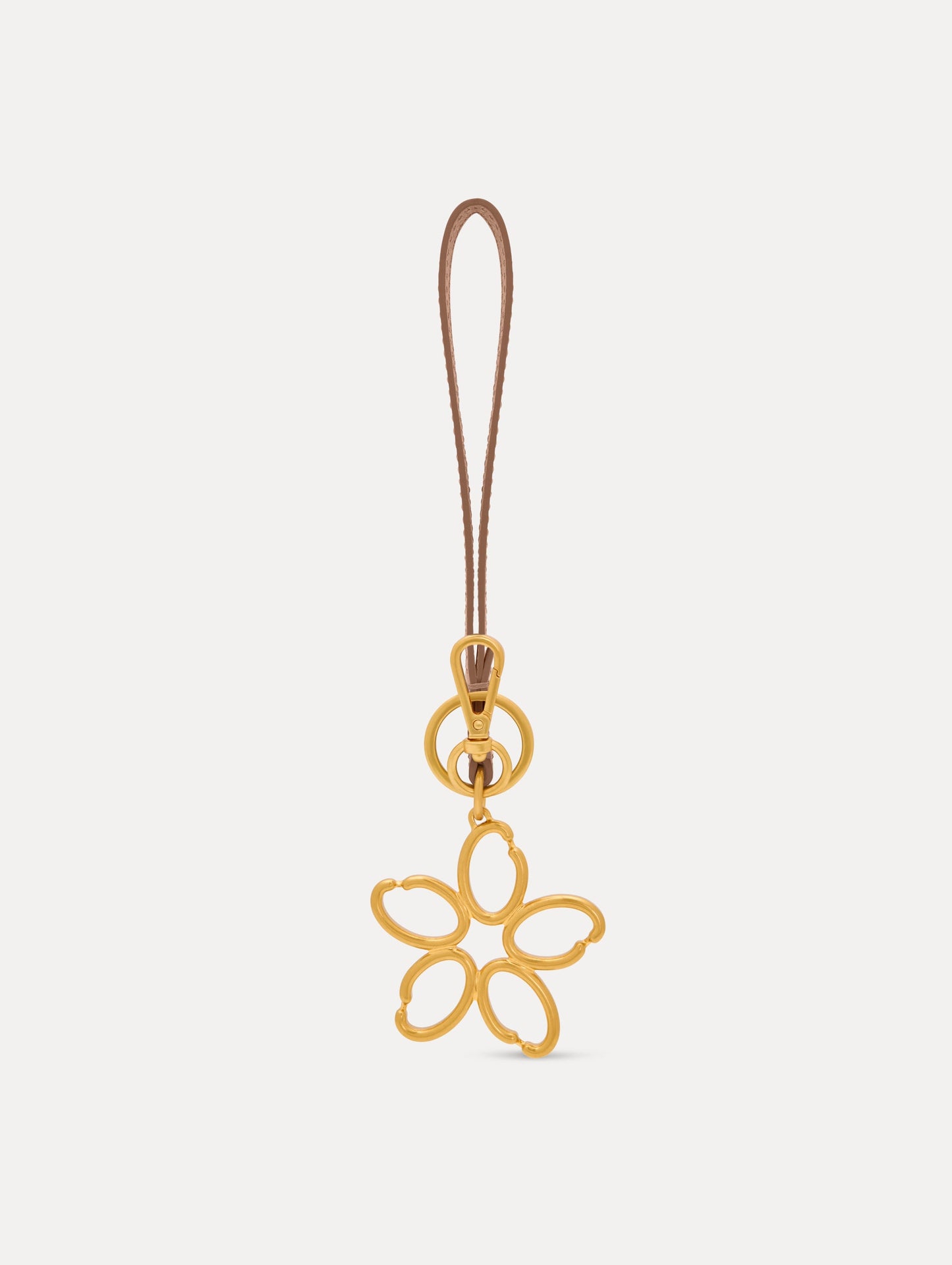 O Flower Wristlet Key Chain Sand / Oscar de la Renta
