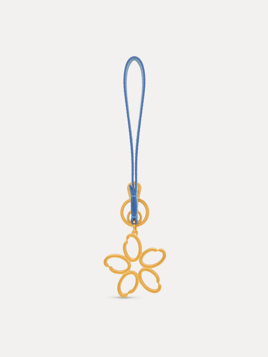 O Flower Wristlet Key Chain Blue bell / Oscar de la Renta