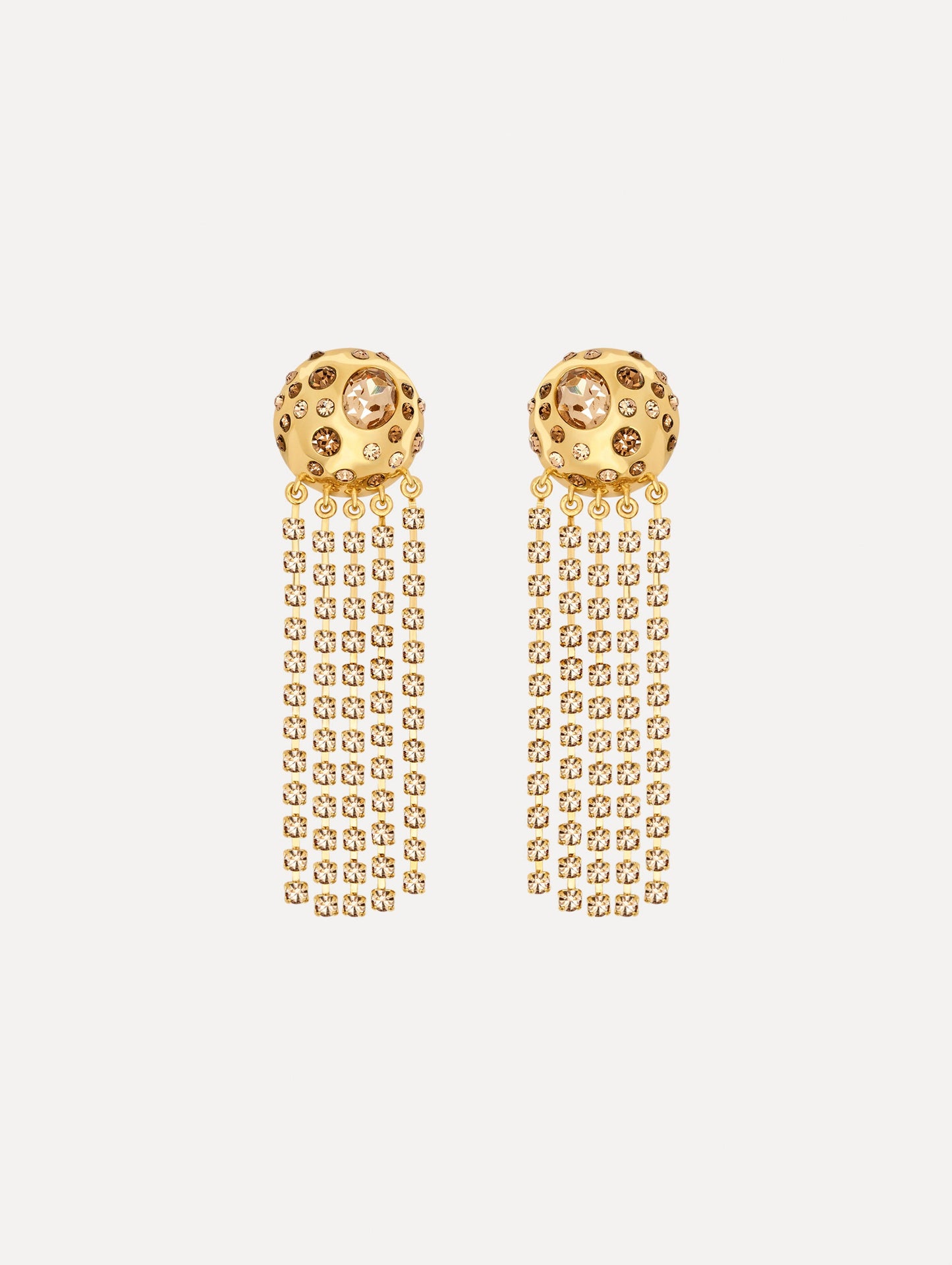 Crystal Fringe Chandelier Earrings Topaz / Oscar de la Renta
