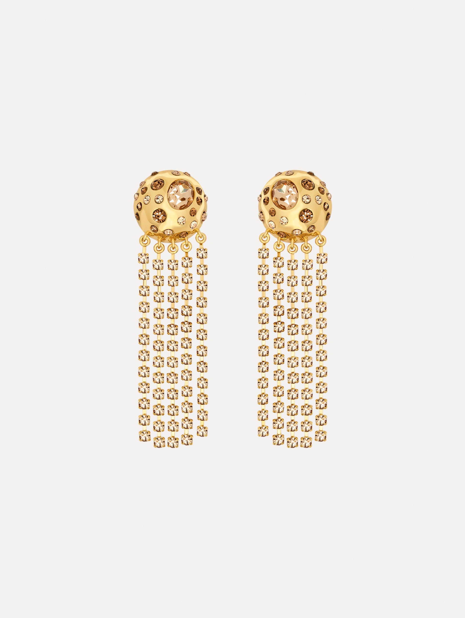 Crystal Fringe Chandelier Earrings Topaz / Oscar de la Renta