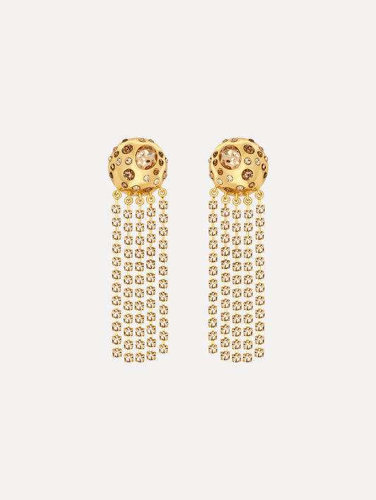 Crystal Fringe Chandelier Earrings Topaz / Oscar de la Renta