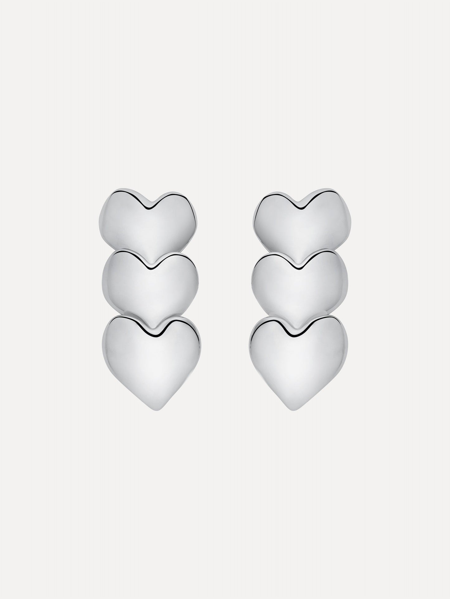 Heart Drop Clip-On Earrings Silver / Oscar de la Renta