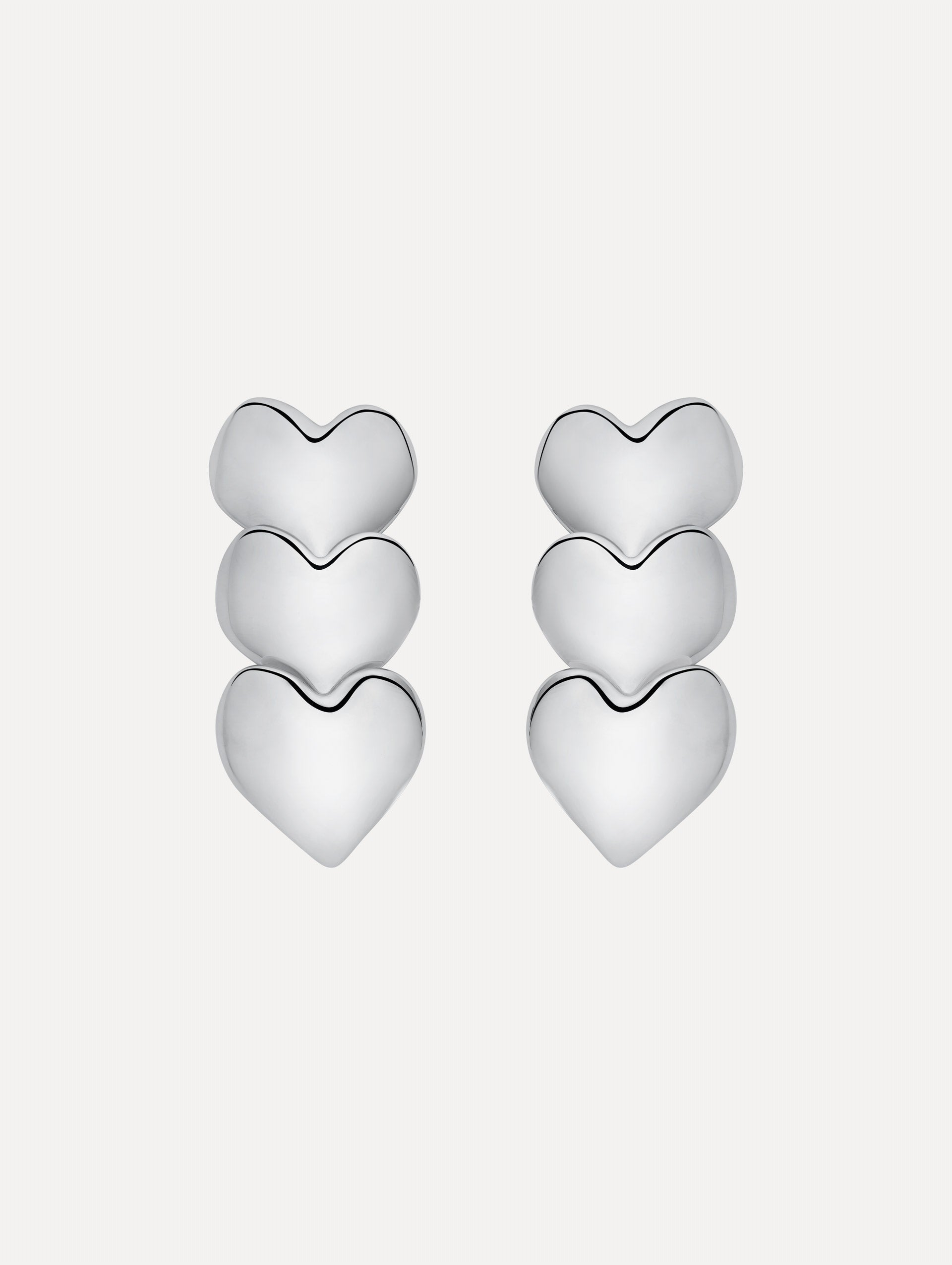 Heart Drop Clip-On Earrings Silver / Oscar de la Renta
